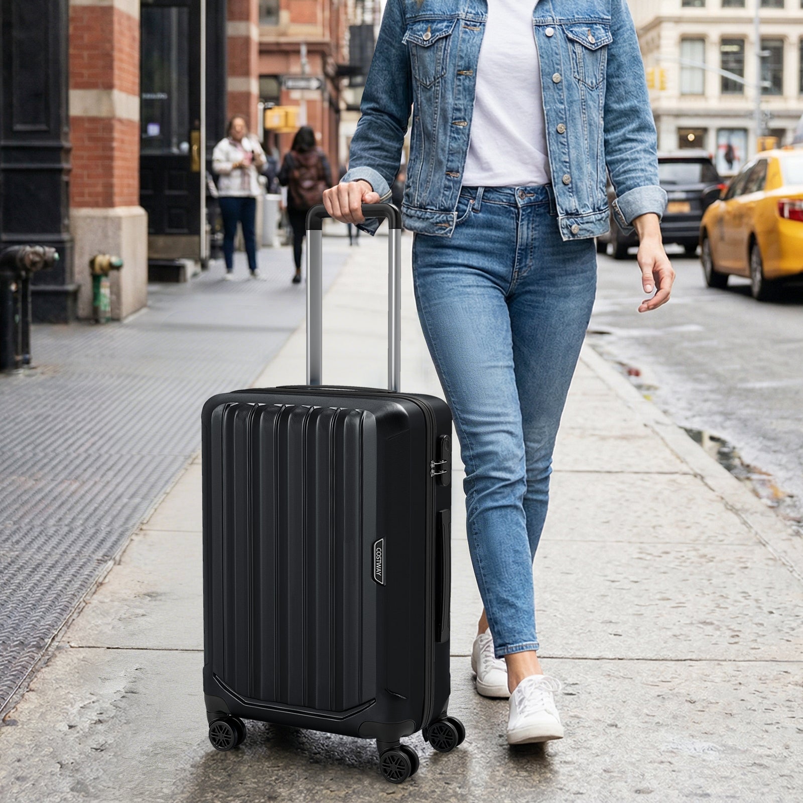 3-Piece Hardside Luggage Set (20/24/28 Inch) Lightweight with 3-Digital Lock - Energize Trek