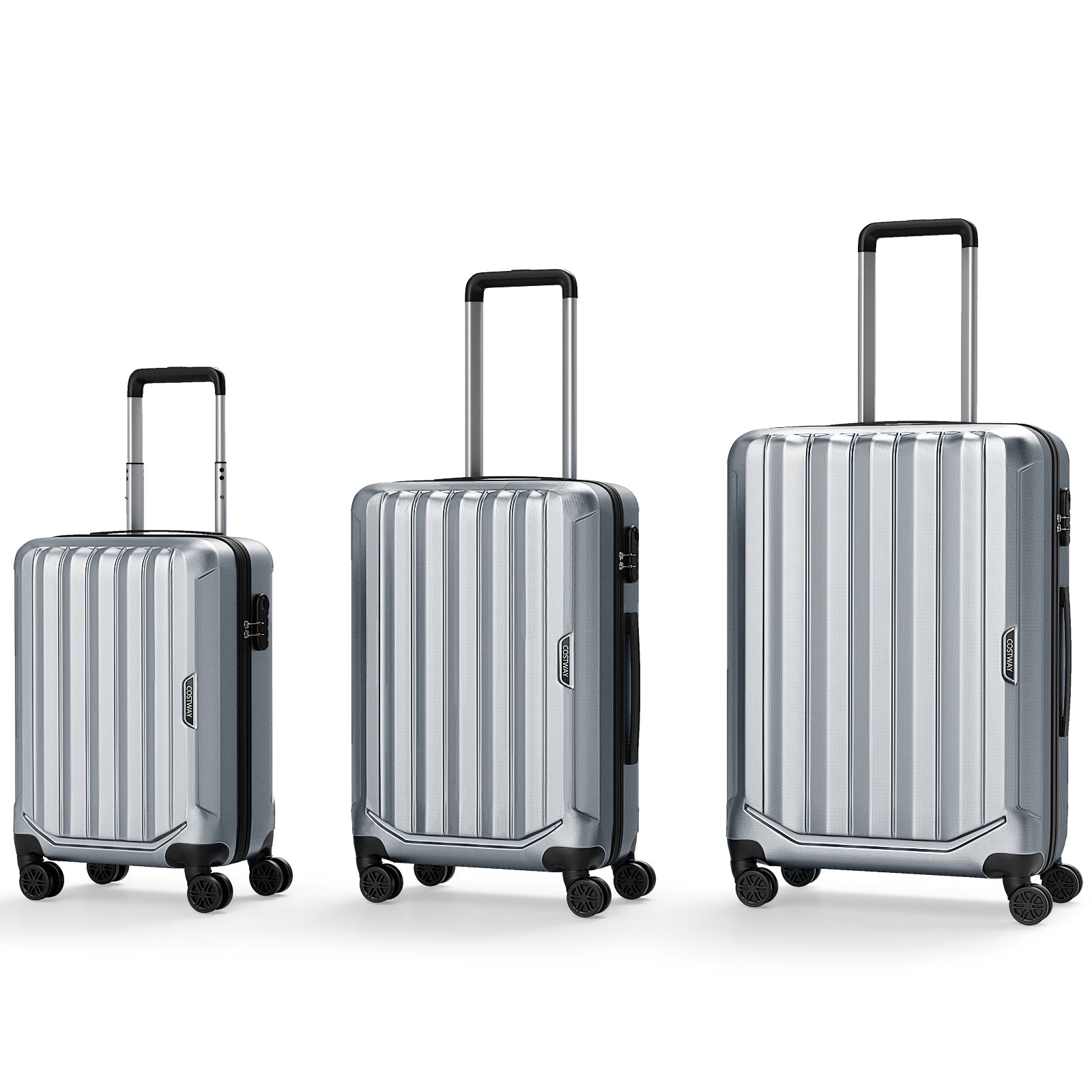 3-Piece Hardside Luggage Set (20/24/28 Inch) Lightweight with 3-Digital Lock - Energize Trek