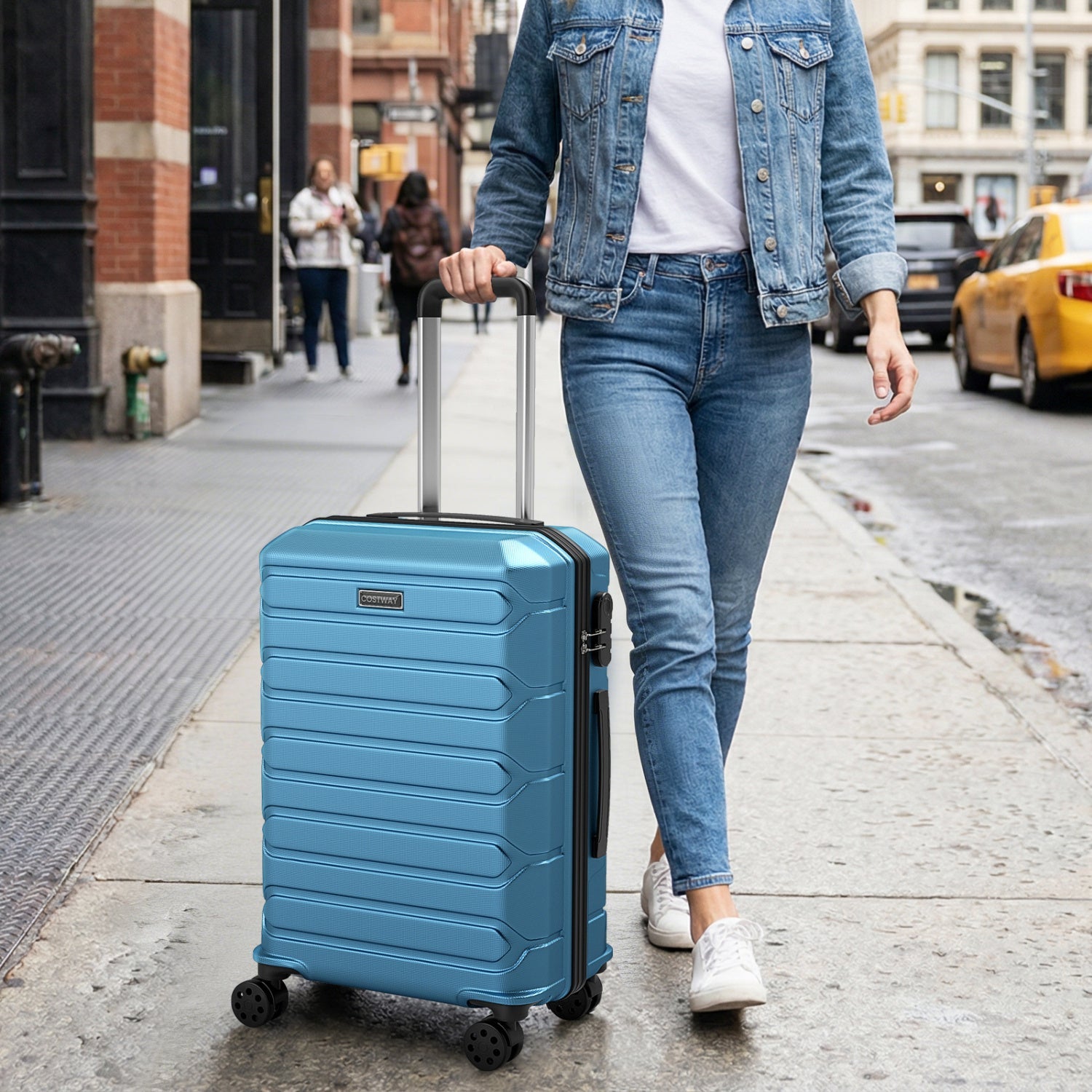 3-Piece Hardside Luggage Set Lightweight Hardside Suitcases with 8-Spinner Wheels - Energize Trek