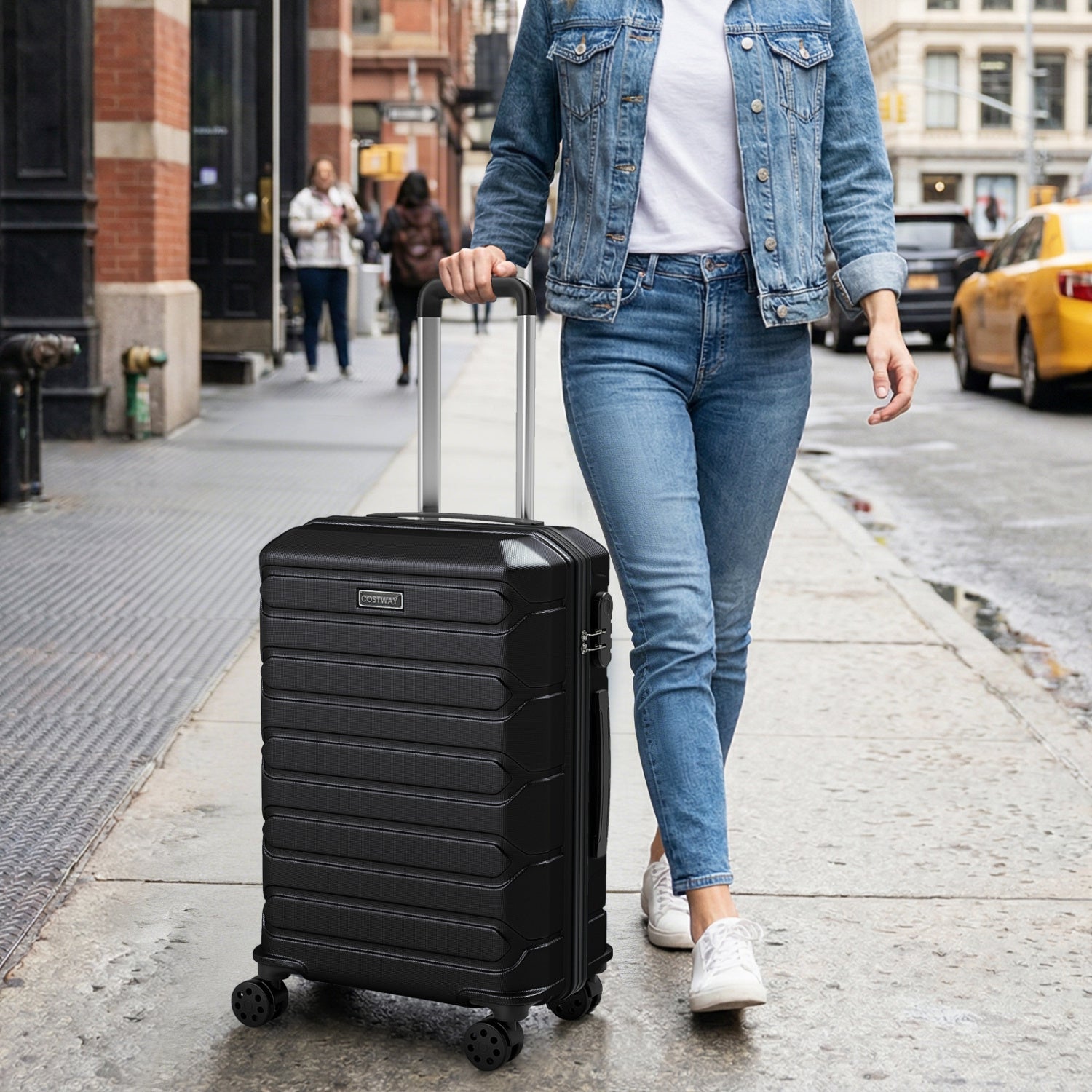 3-Piece Hardside Luggage Set Lightweight Hardside Suitcases with 8-Spinner Wheels - Energize Trek