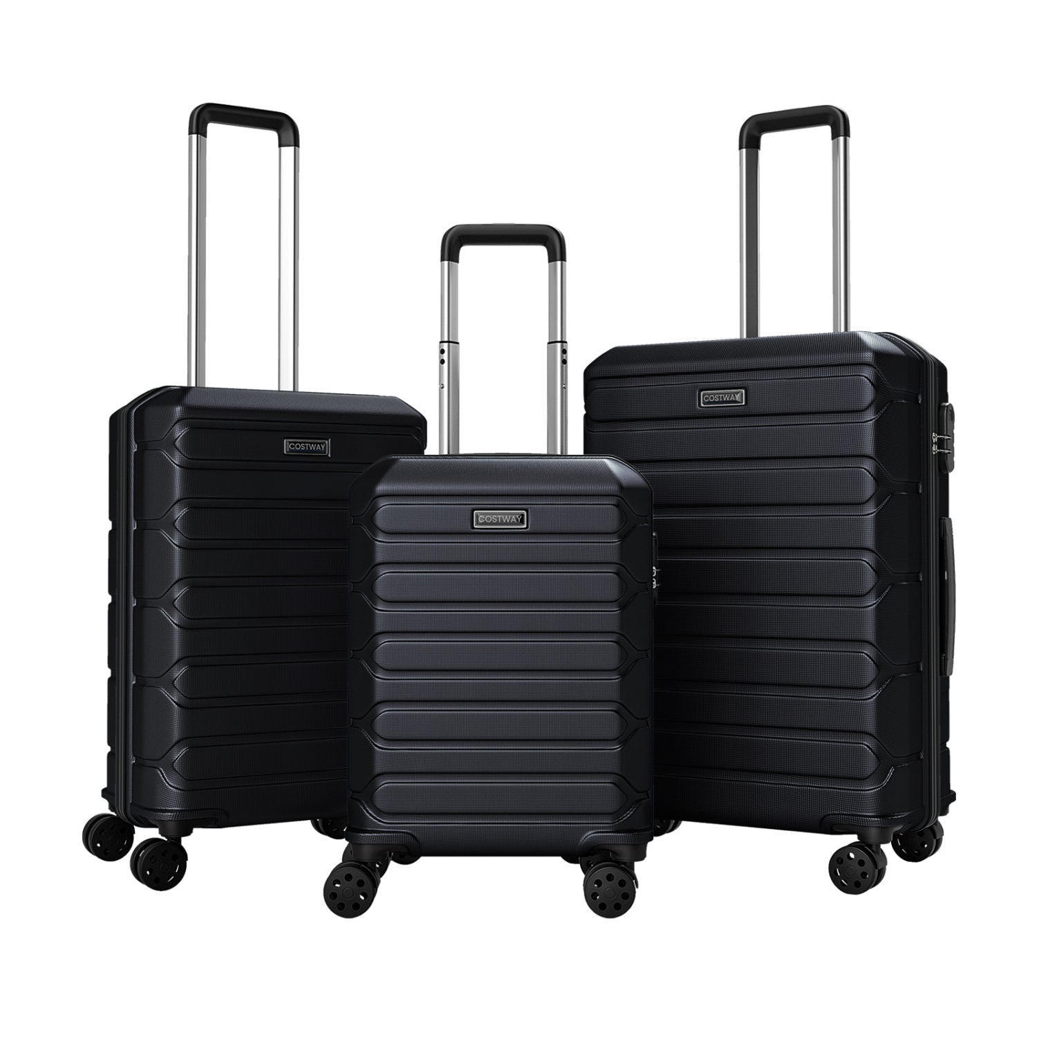 3-Piece Hardside Luggage Set Lightweight Hardside Suitcases with 8-Spinner Wheels - Energize Trek
