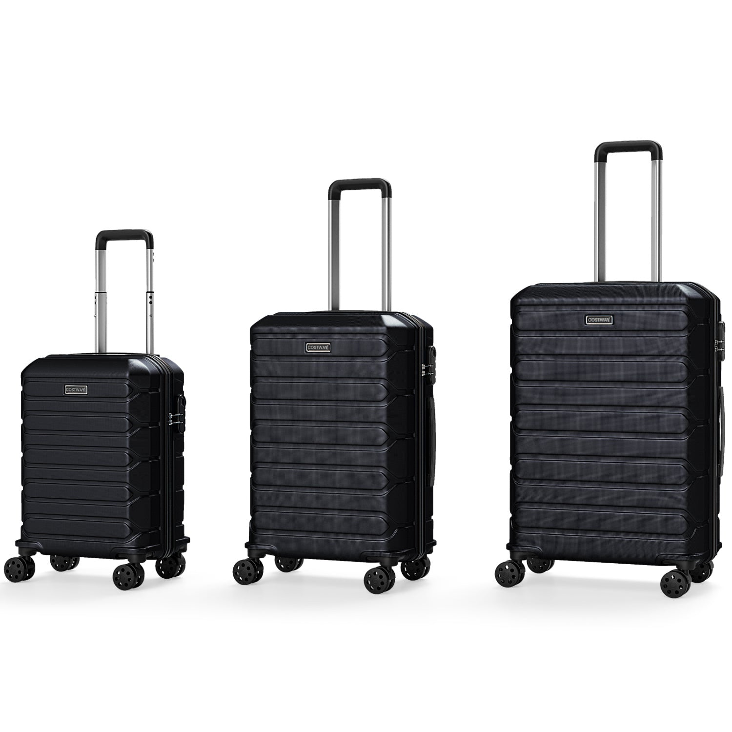 3-Piece Hardside Luggage Set Lightweight Hardside Suitcases with 8-Spinner Wheels - Energize Trek