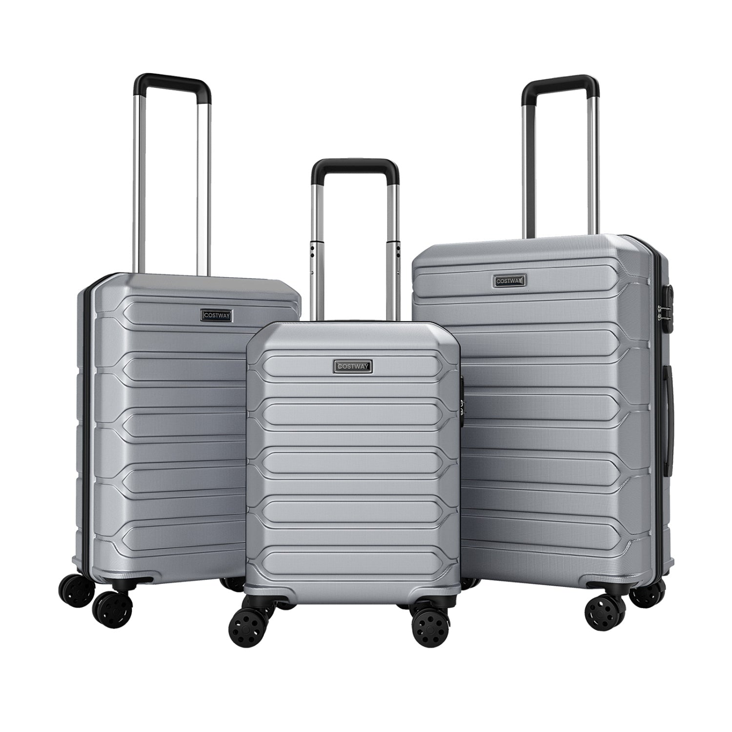 3-Piece Hardside Luggage Set Lightweight Hardside Suitcases with 8-Spinner Wheels - Energize Trek