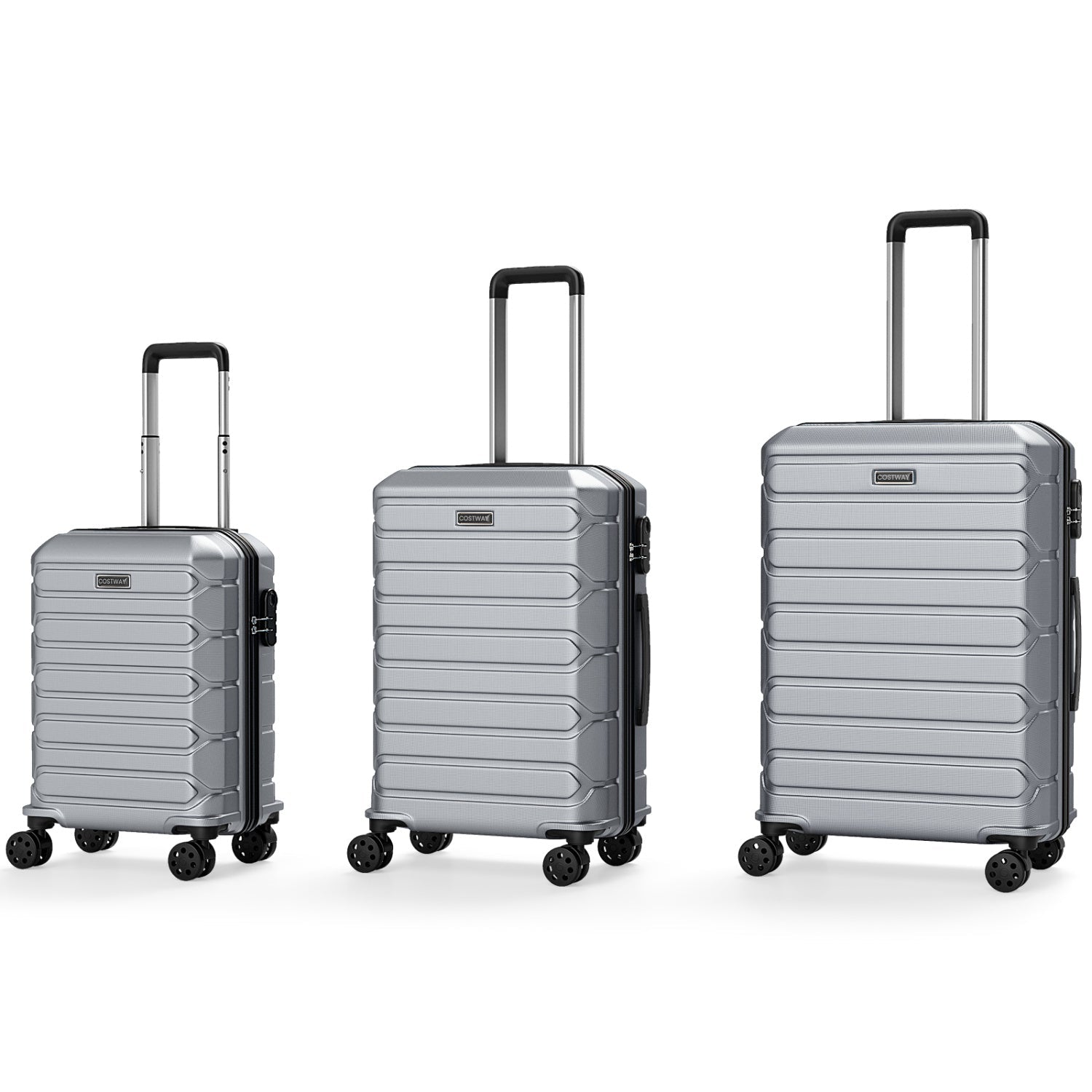 3-Piece Hardside Luggage Set Lightweight Hardside Suitcases with 8-Spinner Wheels - Energize Trek