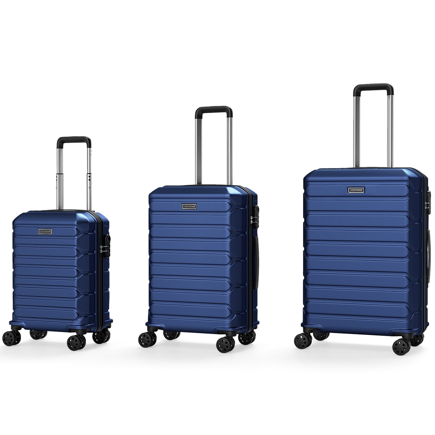3-Piece Hardside Luggage Set Lightweight Hardside Suitcases with 8-Spinner Wheels - Energize Trek
