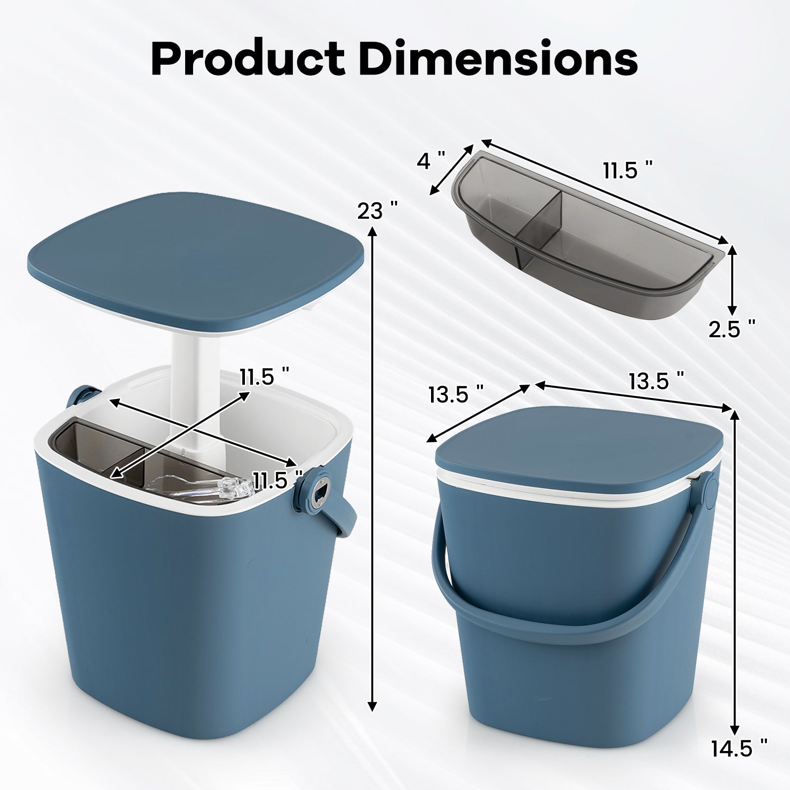3-in-1 Portable Cooler Bar Table with Bottle Opener and Lift Top Lid for Camping Poolside - Energize Trek
