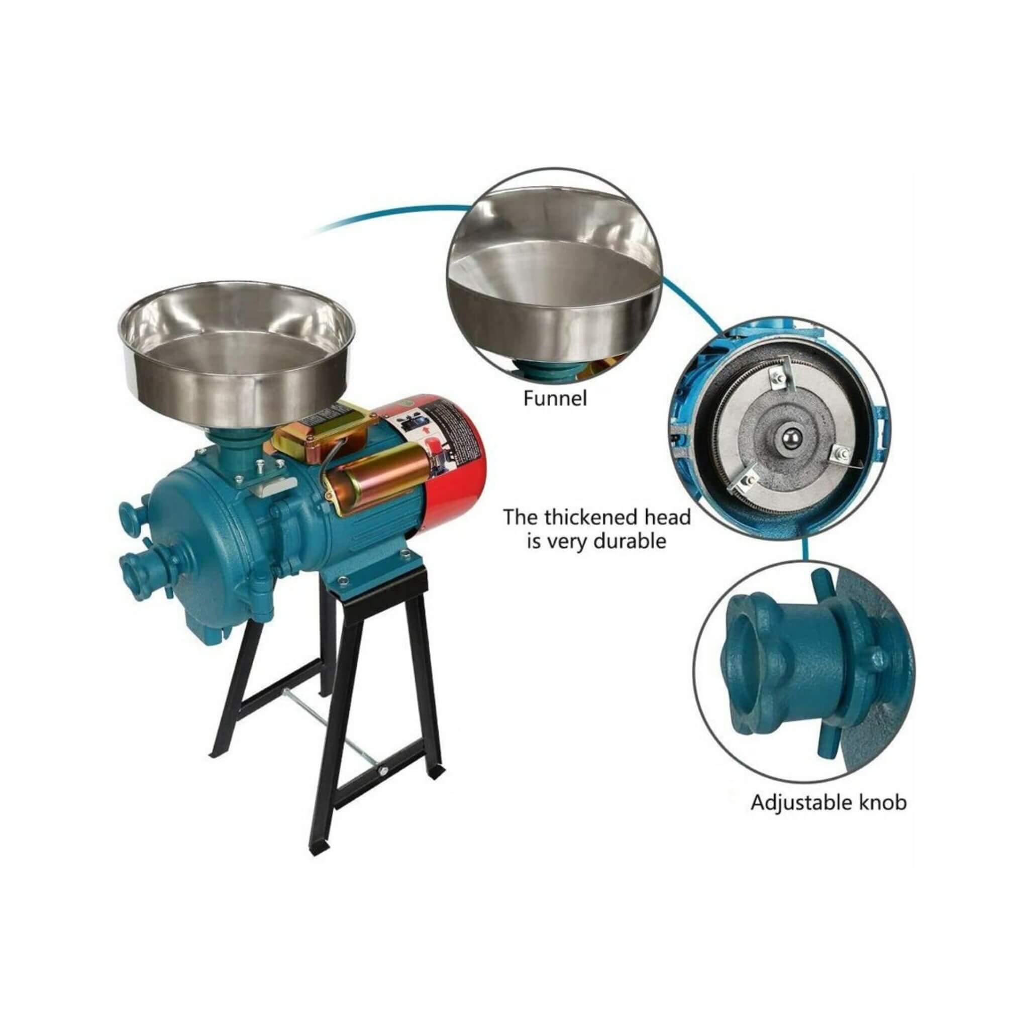 3000W Commercial Electric Corn Wheat Grain Mill Grinder (SAK91135) - Energize Trek