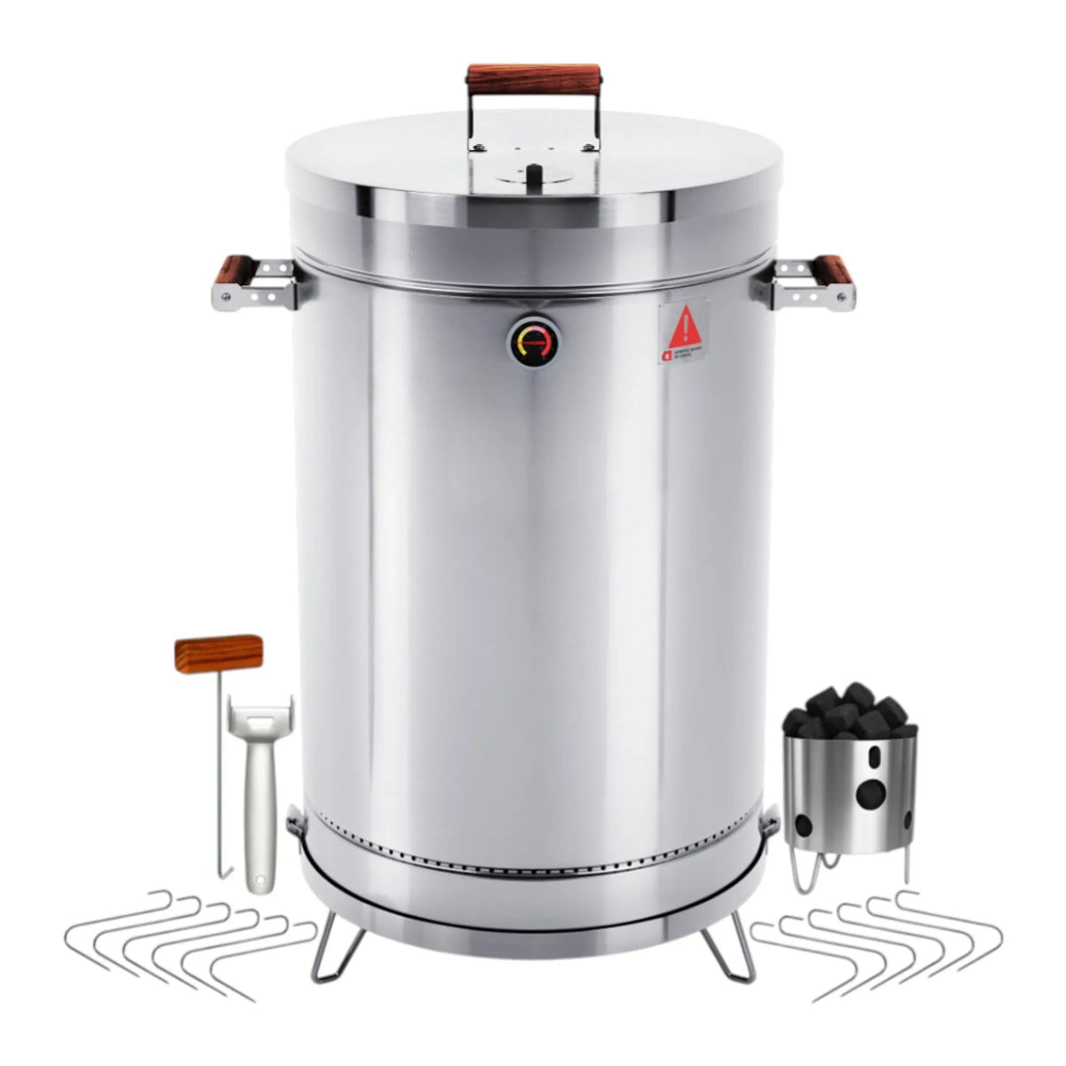 31" X 18" Silver Stainless Steel Portable Smoker Barrel - Energize Trek