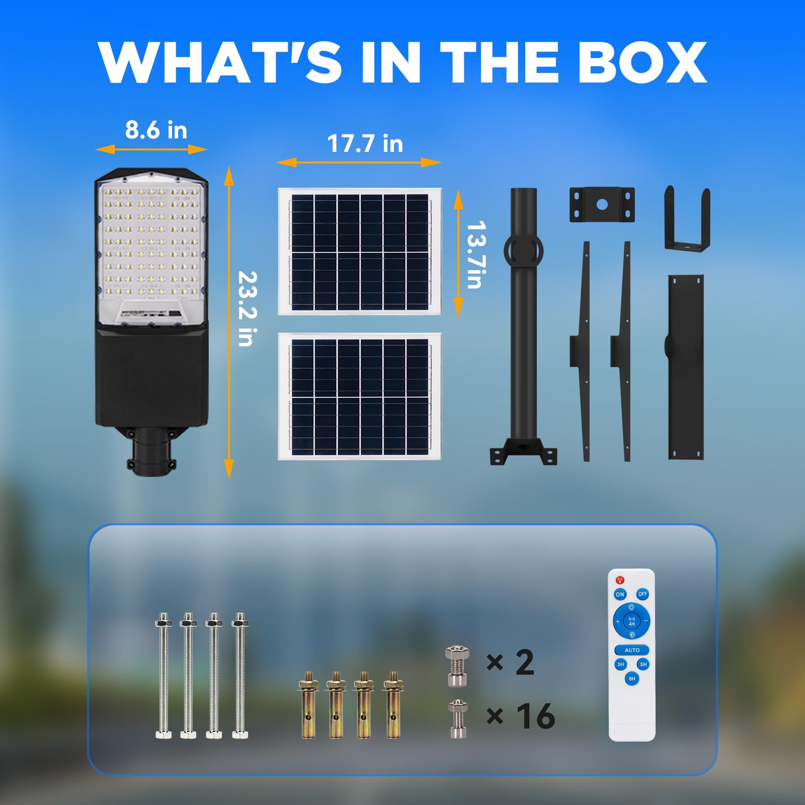 1800W solar street light with 20ft /16ft pole - Energize Trek