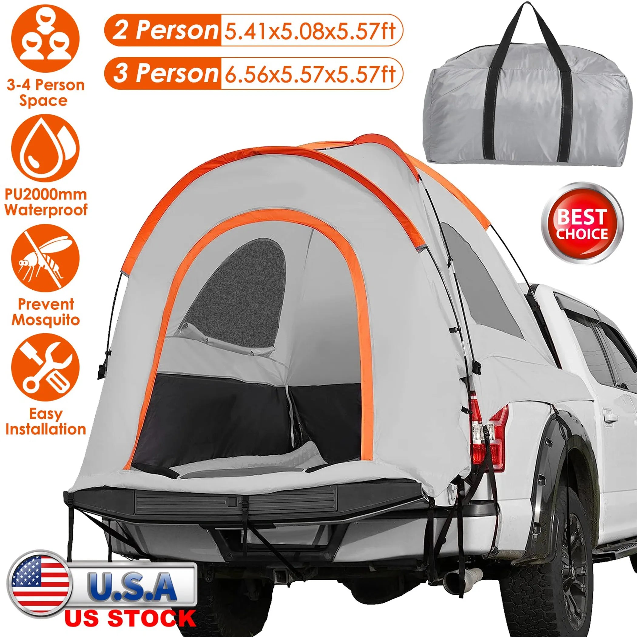 Truck Bed Tent Waterproof Windproof Pickup Truck Tent