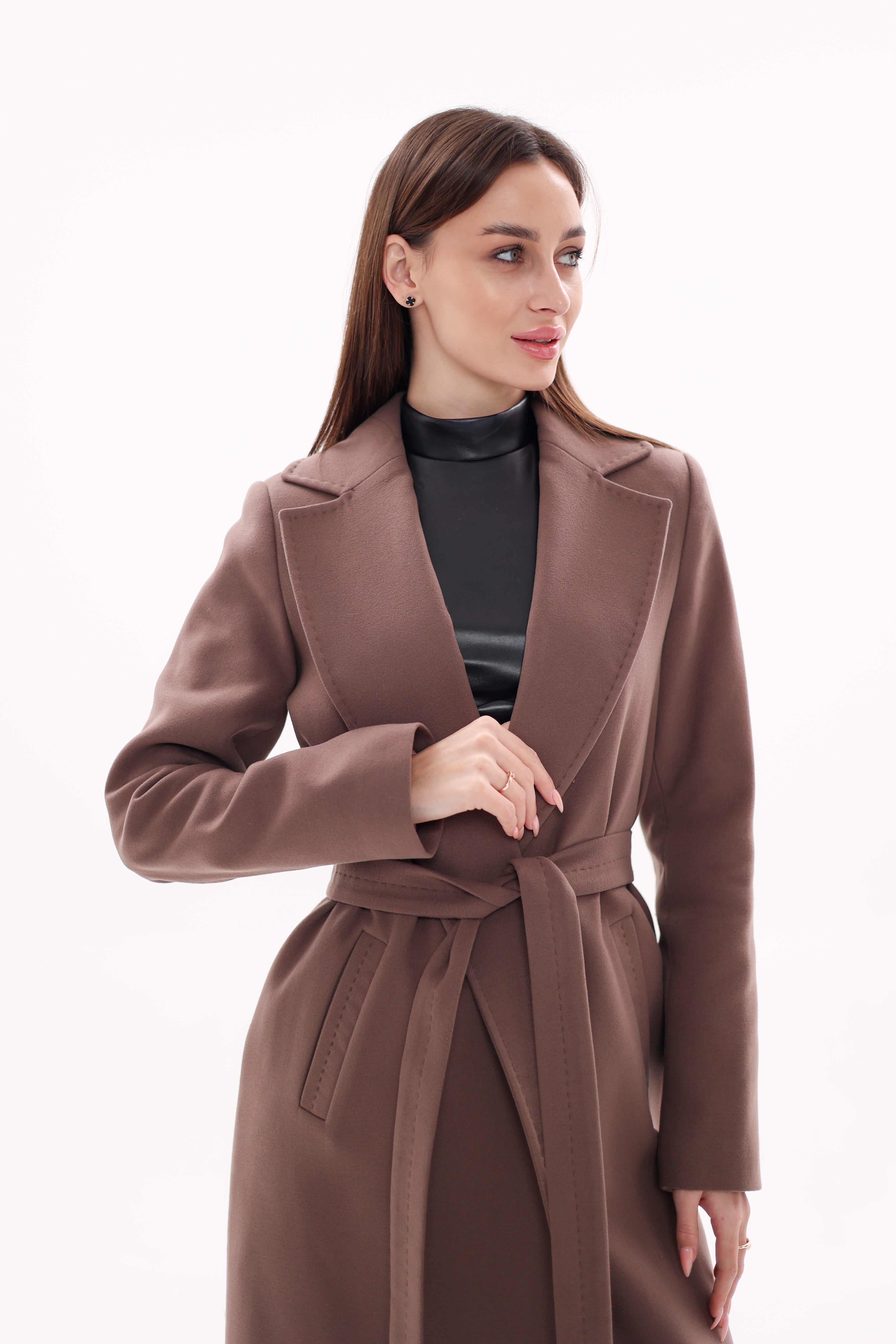 Harrington Classic Wraparound Overcoat in Mocha Mousse - Energize Trek