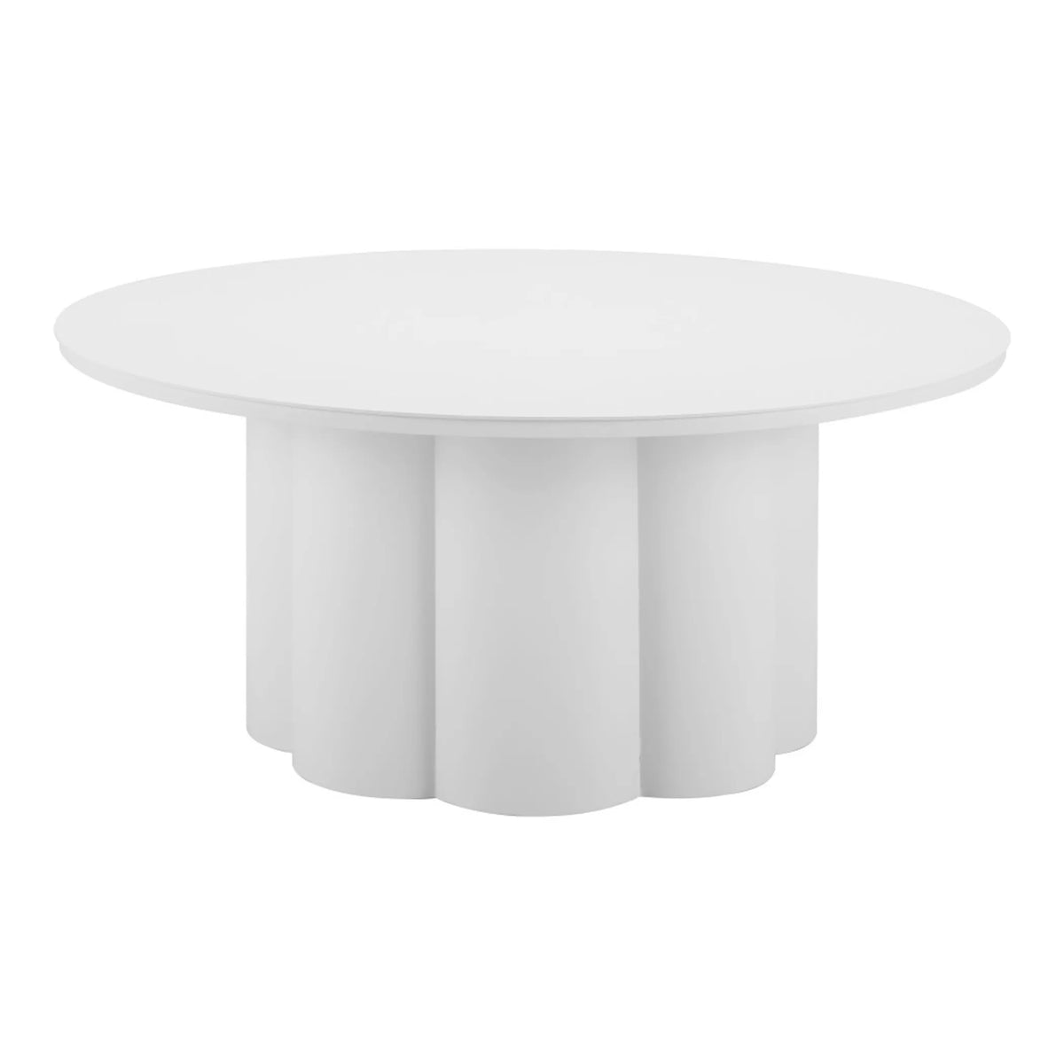 34" White Rounded Aluminum Outdoor Coffee Table - Energize Trek