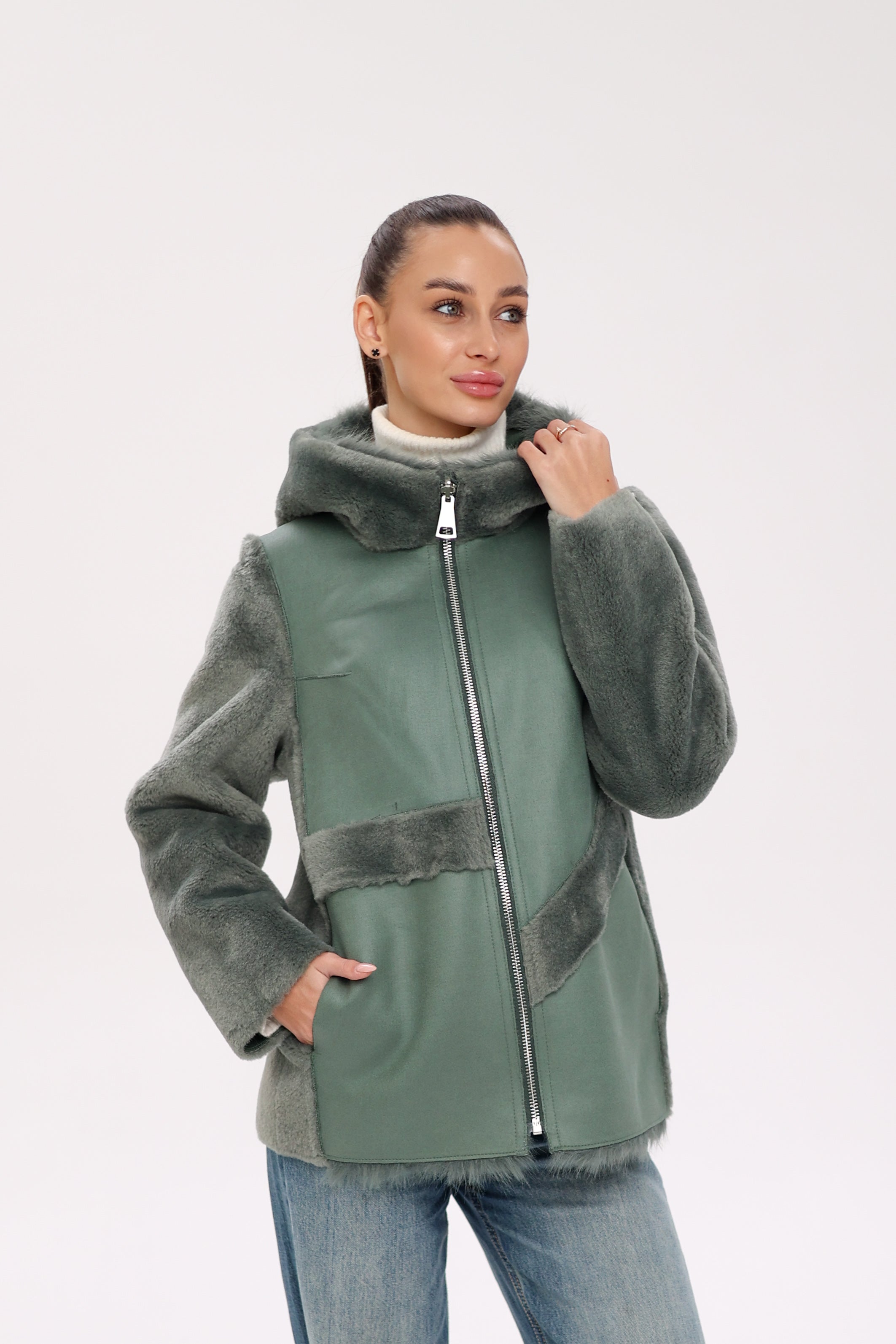 ⇆ Reversible Hooded Wool Blend Jacket - Energize Trek