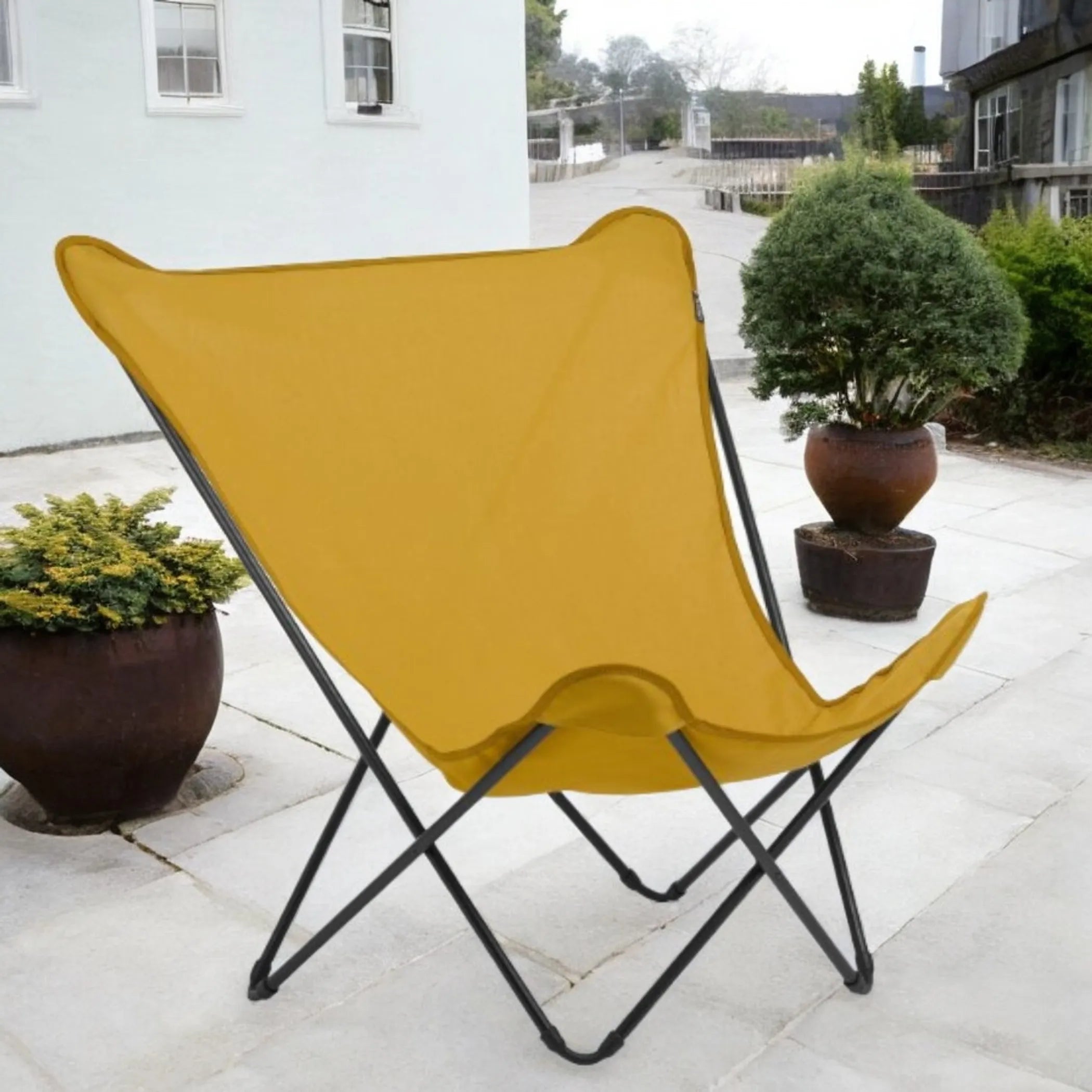 36" Yellow and Stainless Steel Metal Outdoor Camping Chair - Energize Trek