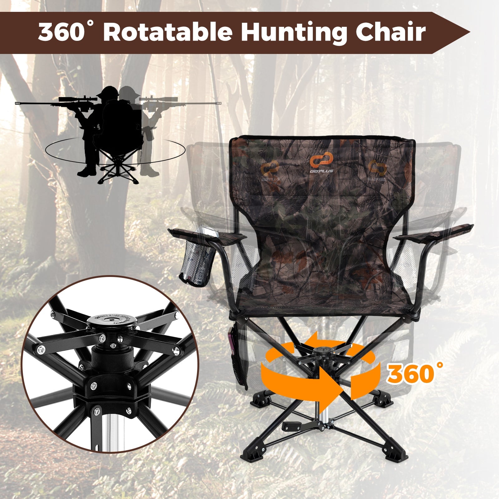 360° Swivel Hunting Chair Portable Foldable - Energize Trek