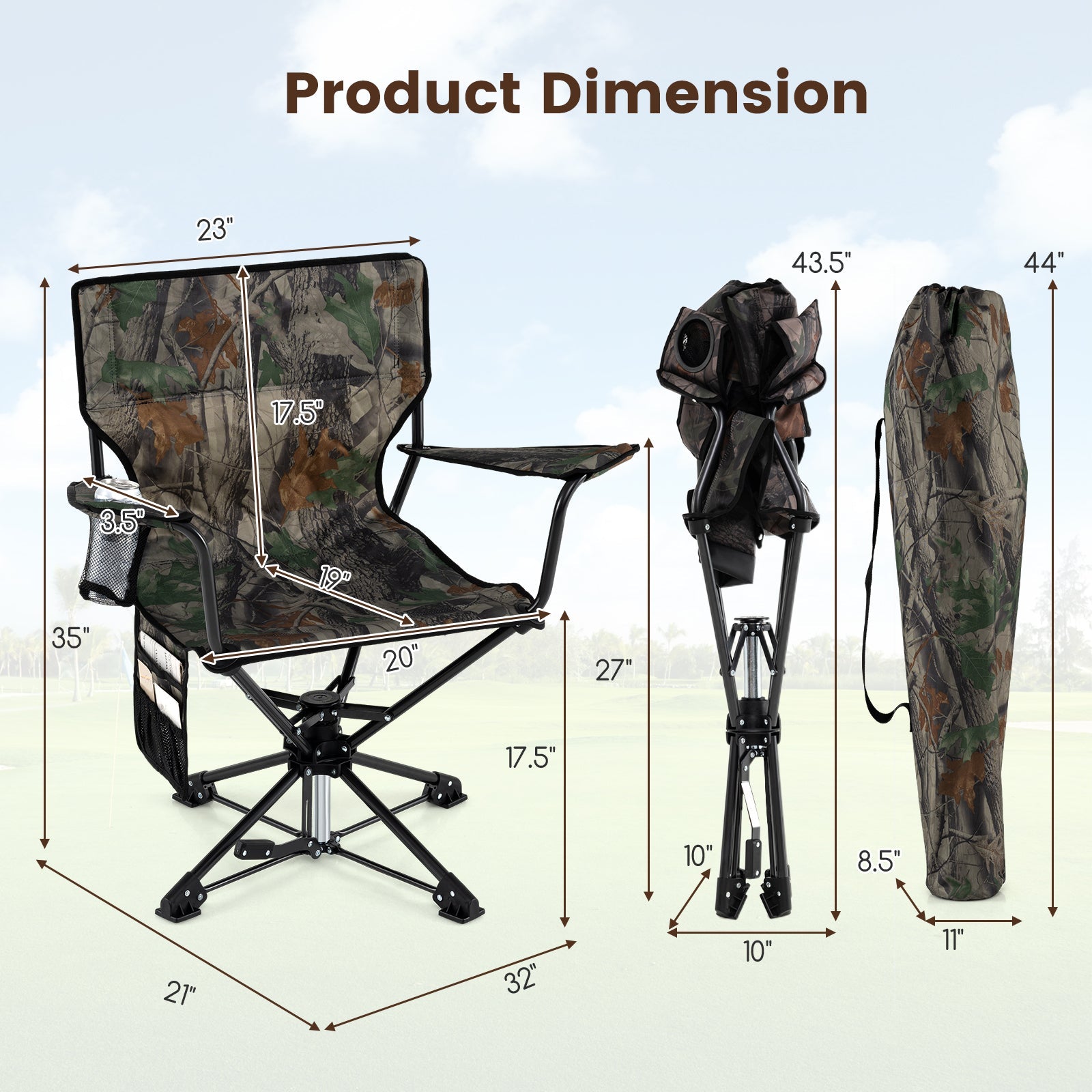 360° Swivel Hunting Chair Portable Foldable - Energize Trek