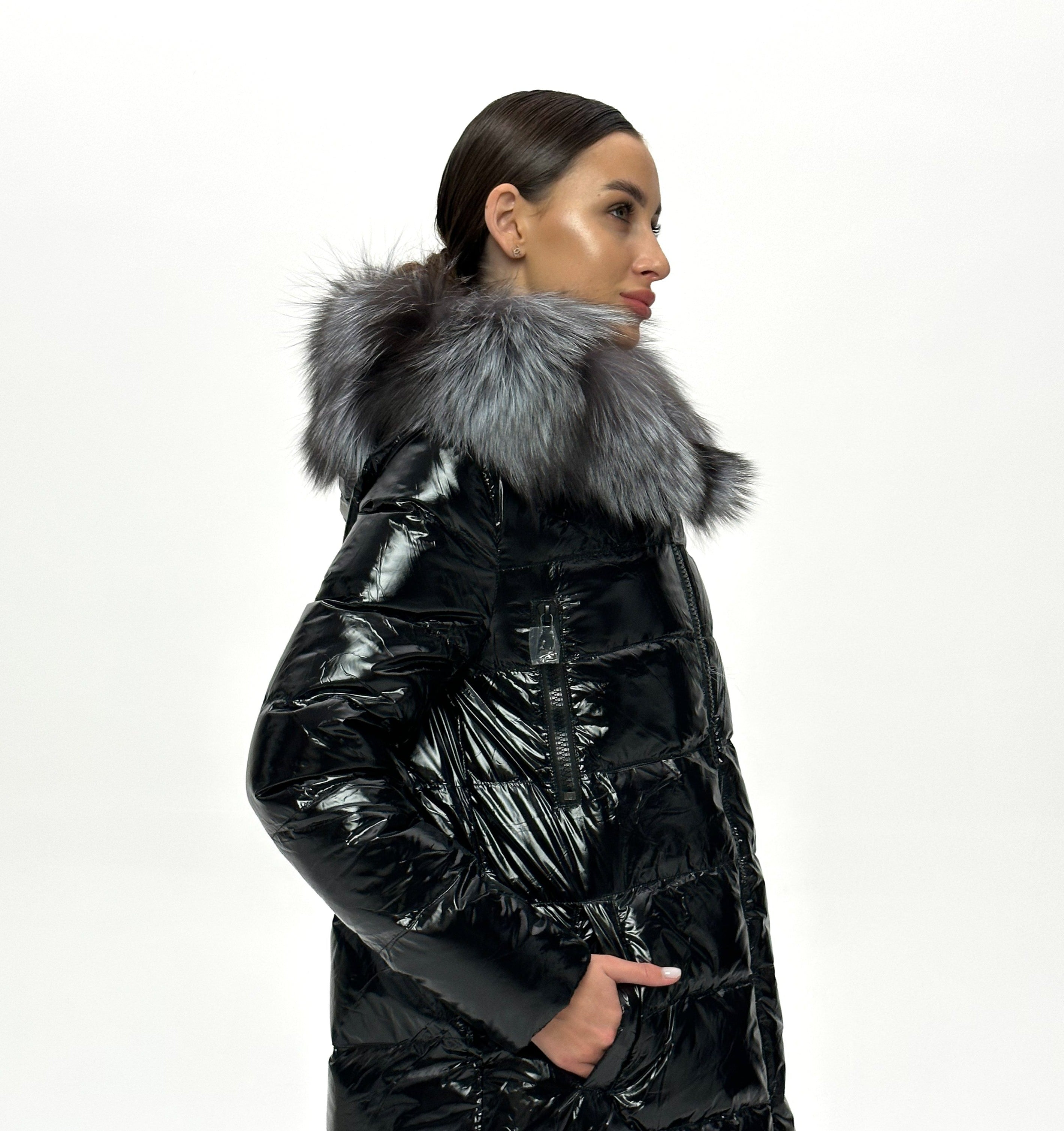 Onyx Genuine Silver Fox Down Parka 107cm - Energize Trek