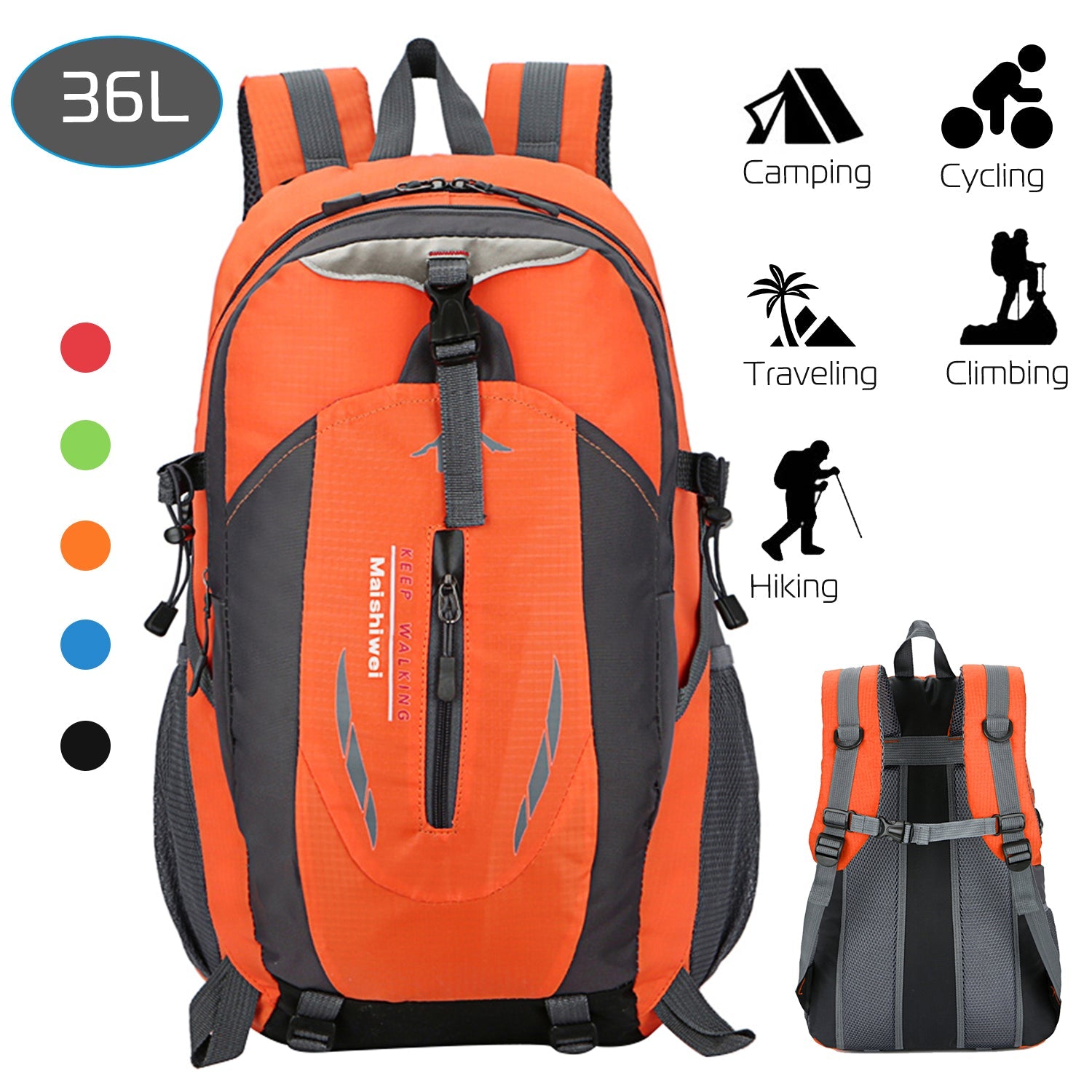 36L Outdoor Backpack Waterproof Daypack Travel Knapsack - Energize Trek