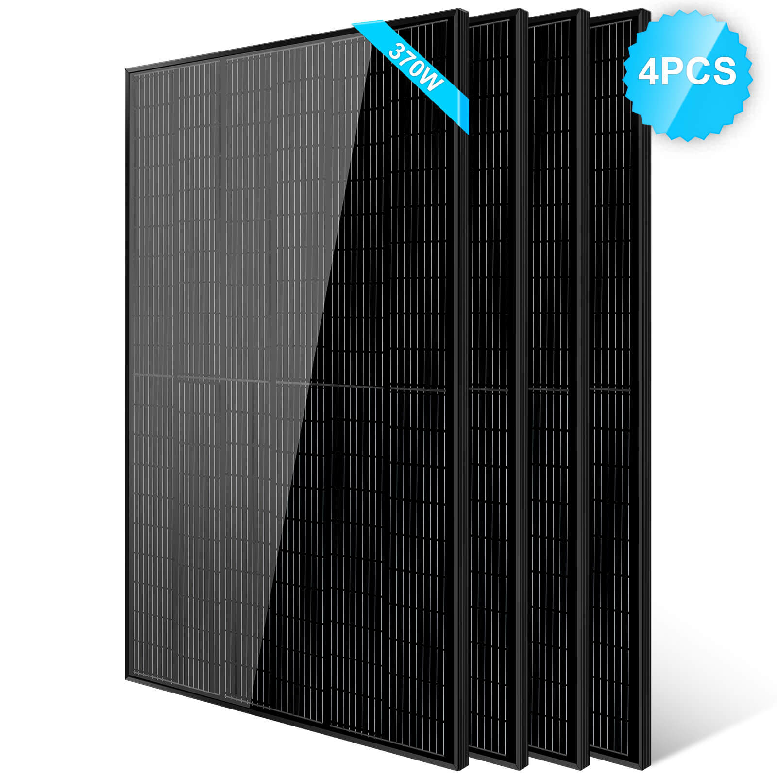 370W Mono Black PERC Solar Panel UL 61730 - Energize Trek