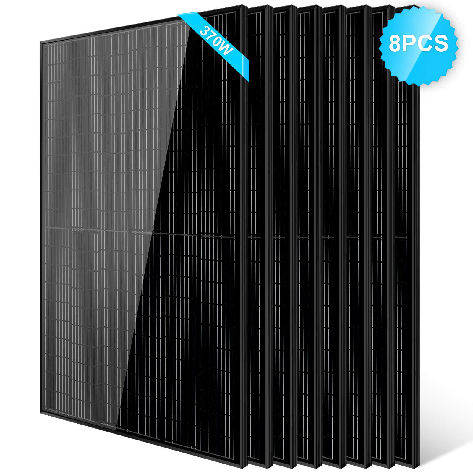 370W Mono Black PERC Solar Panel UL 61730 - Energize Trek