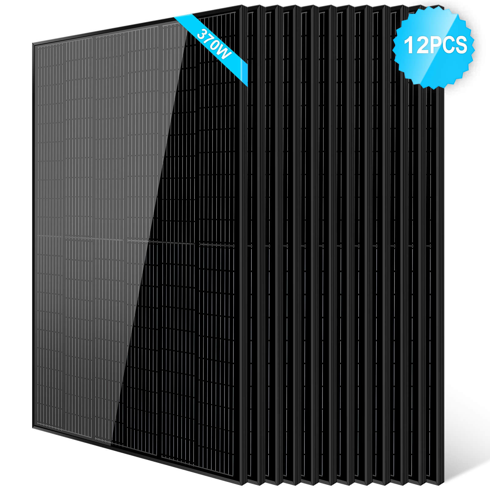 370W Mono Black PERC Solar Panel UL 61730 - Energize Trek