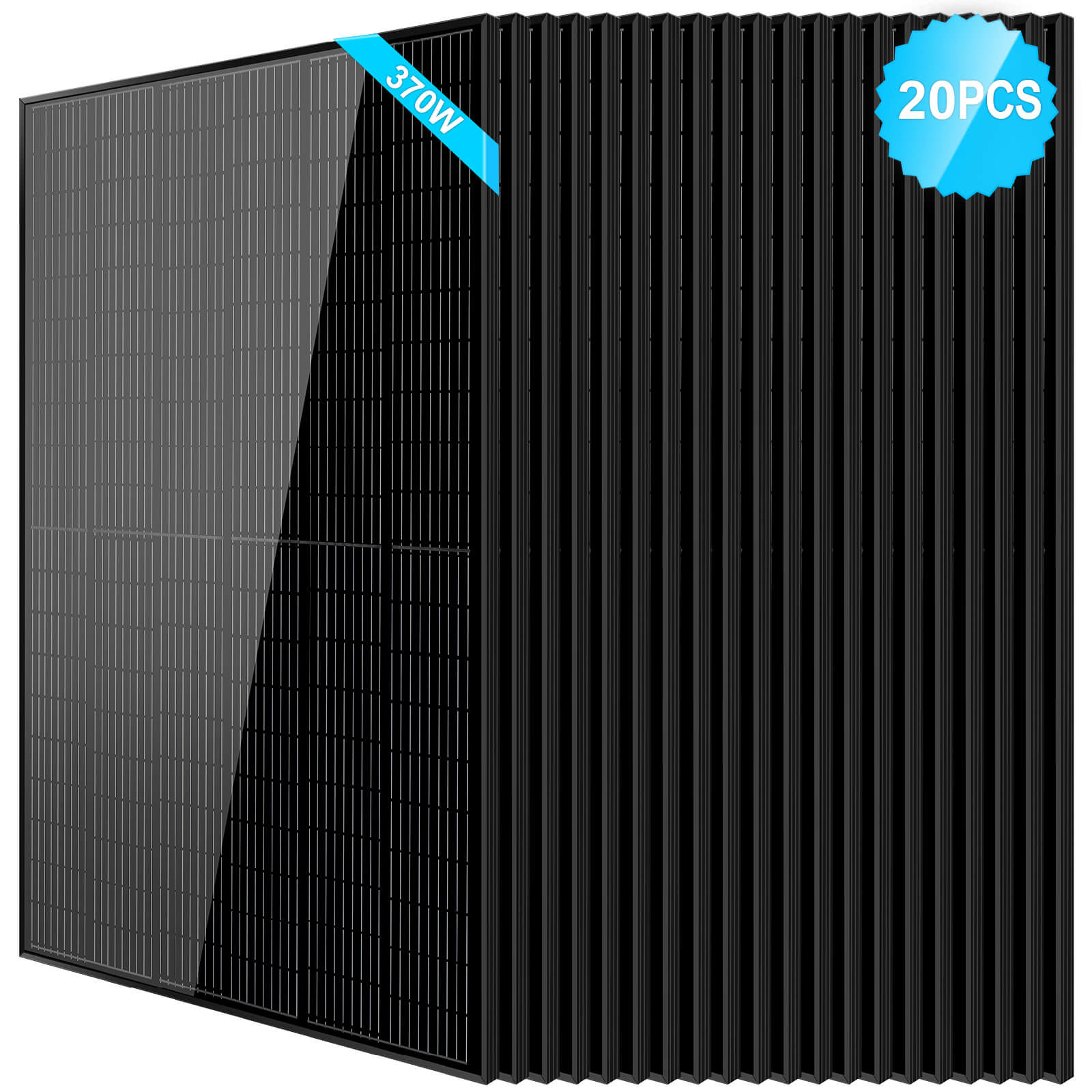 370W Mono Black PERC Solar Panel UL 61730 - Energize Trek