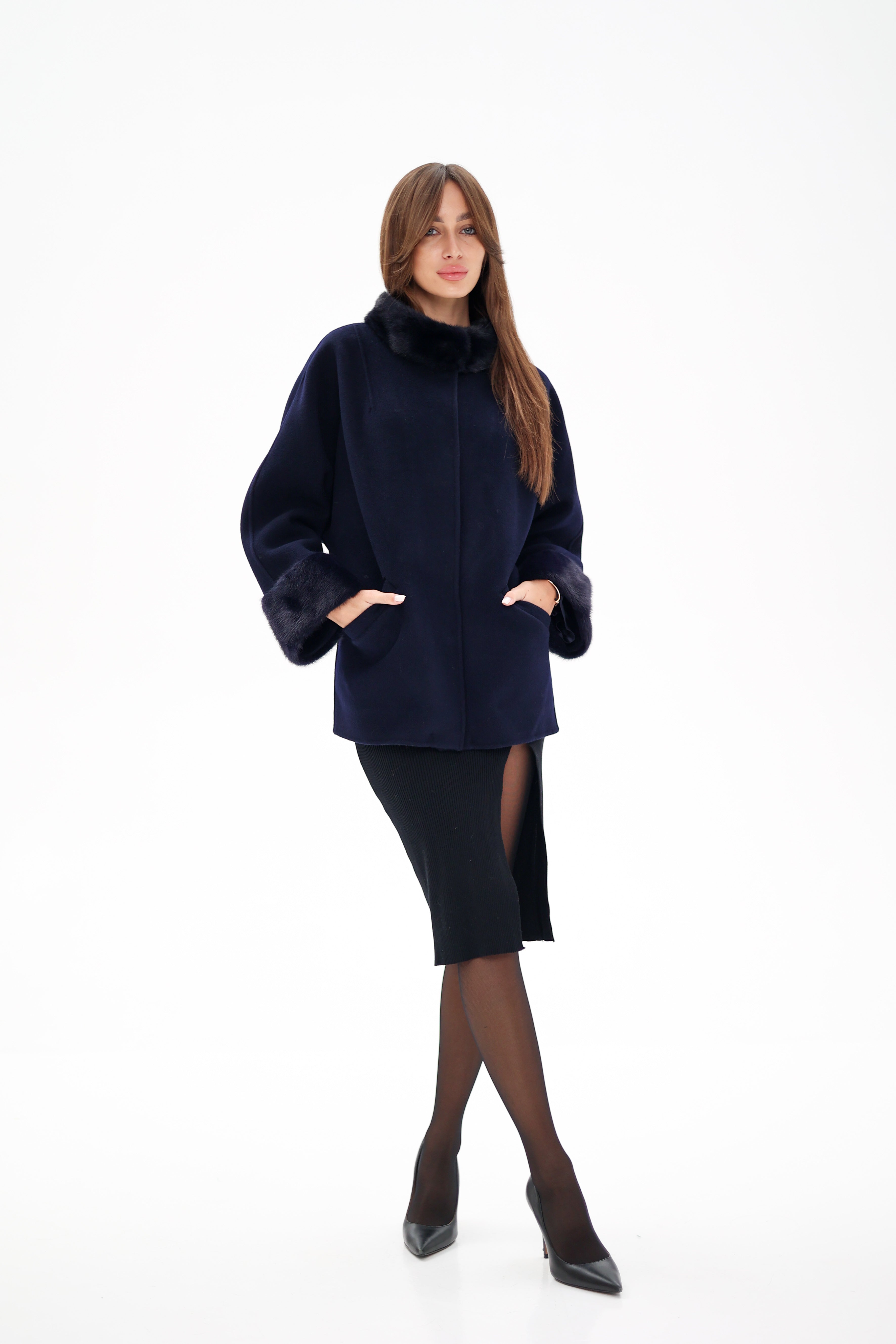 Genuine Mink Fur Virgin Wool Coat - Energize Trek