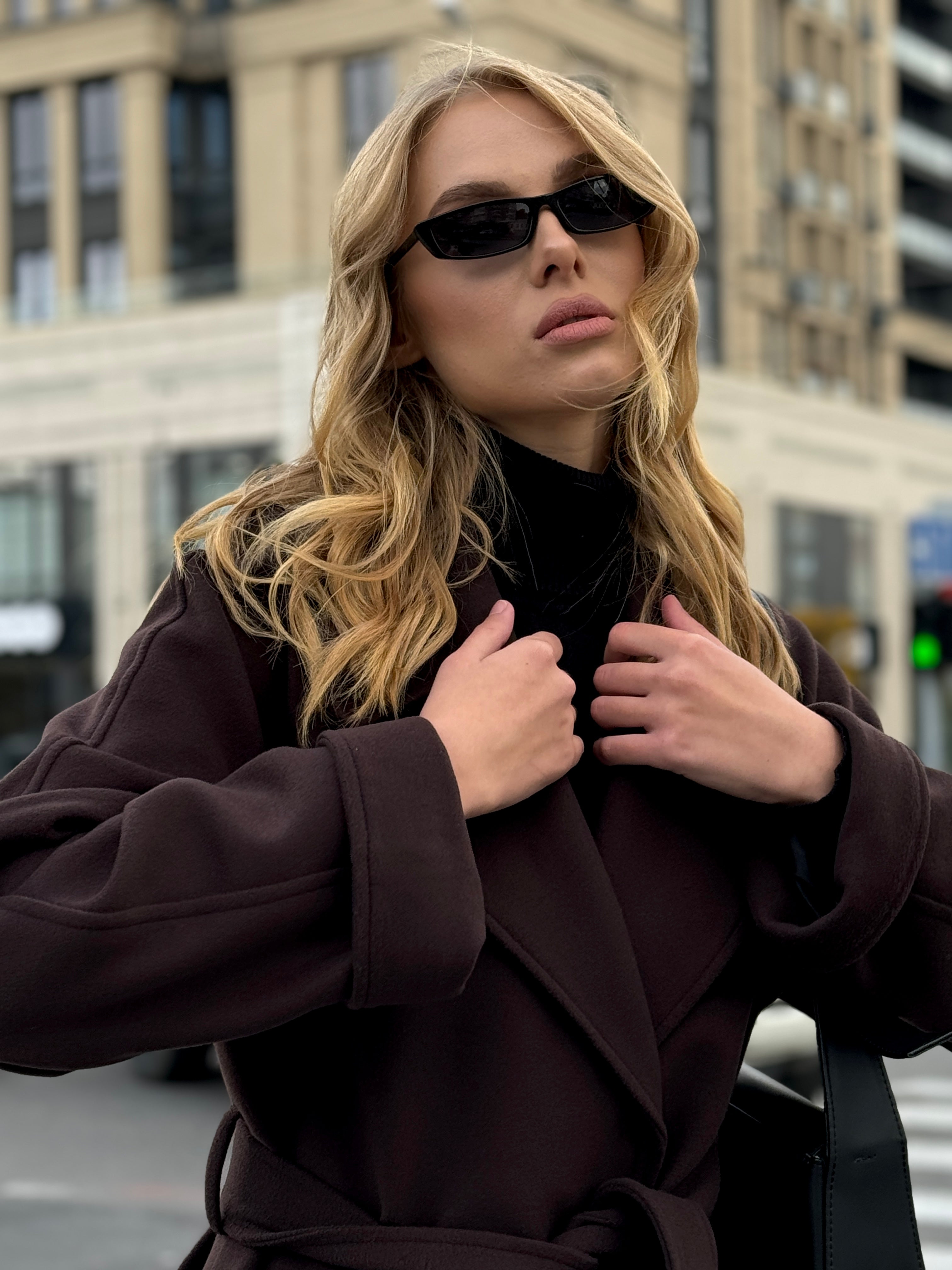 Emily Classic Wool Blend Overcoat in Rich Chocolate - Energize Trek