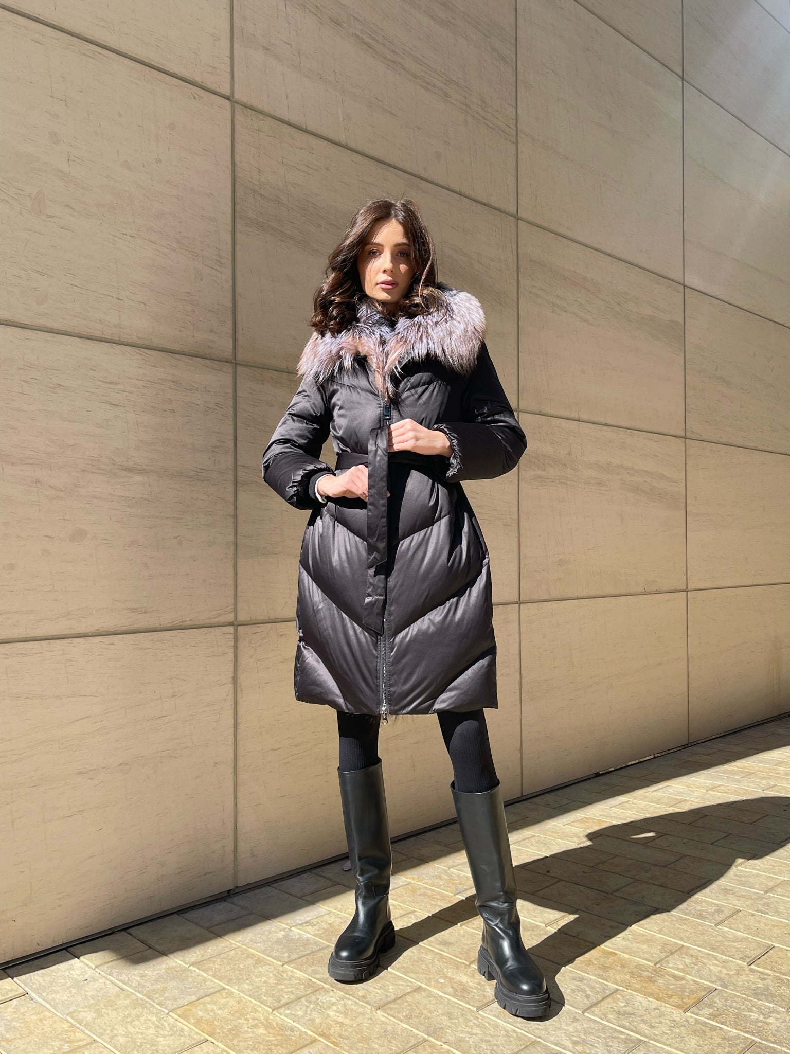 Léa Genuine Silver Fox Down Fill Puff Parka - Energize Trek