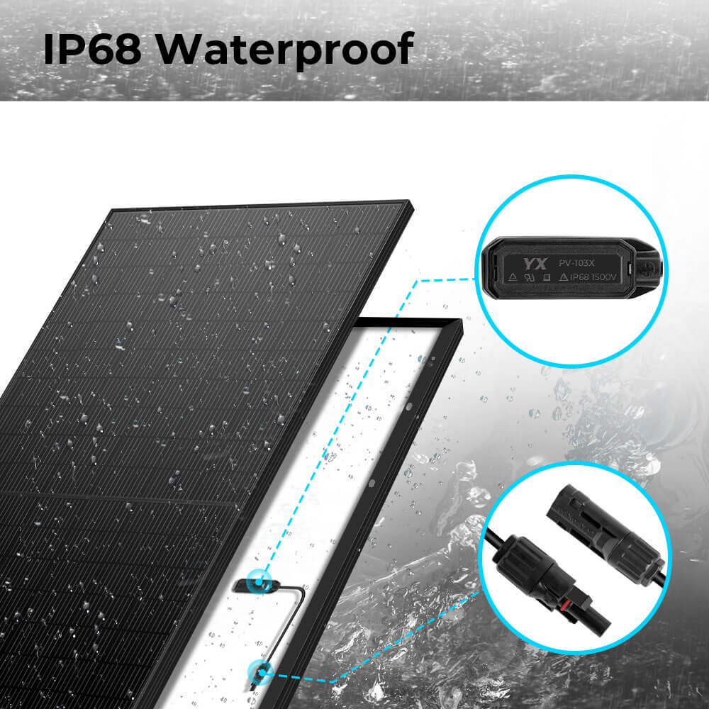370W/ 415W/ 500W Mono Black PERC Solar Panel UL 61730 CEC Listed - Energize Trek