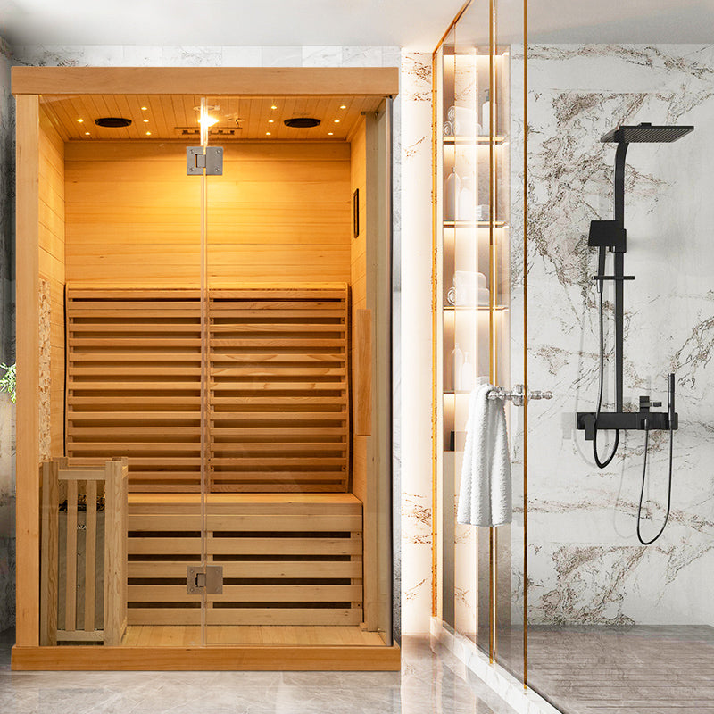 SAUNA EVOLUTION® Commercial Finnish Bath Home Sauna Indoor Steam Room Glass 03 - Energize Trek