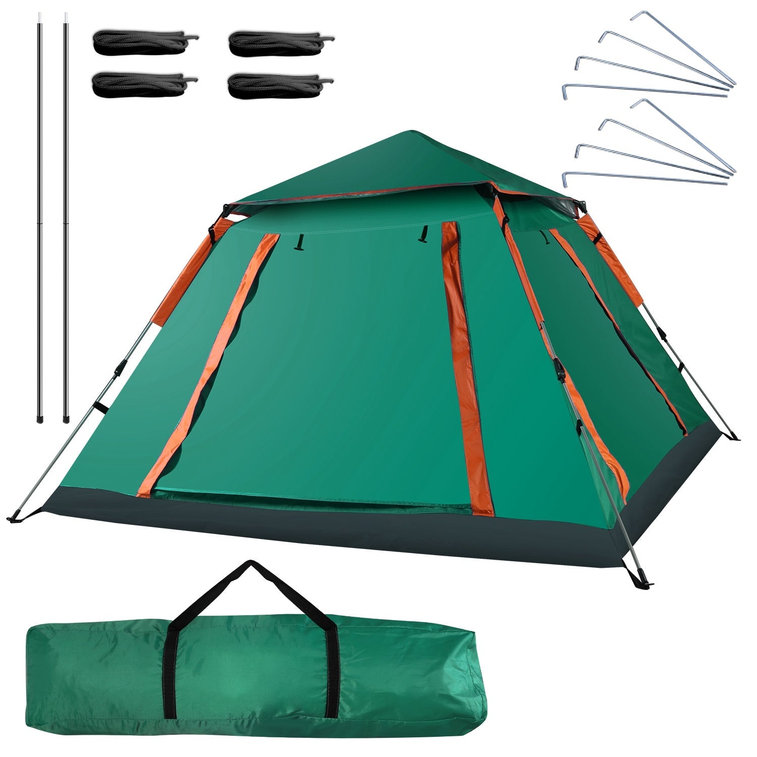 4-5 Person Camping Tent Outdoor Foldable Waterproof Tent with 2 Mosquito Nets Windows Carrying Bag for Hiking Climbing Adventure Fishing - Energize Trek