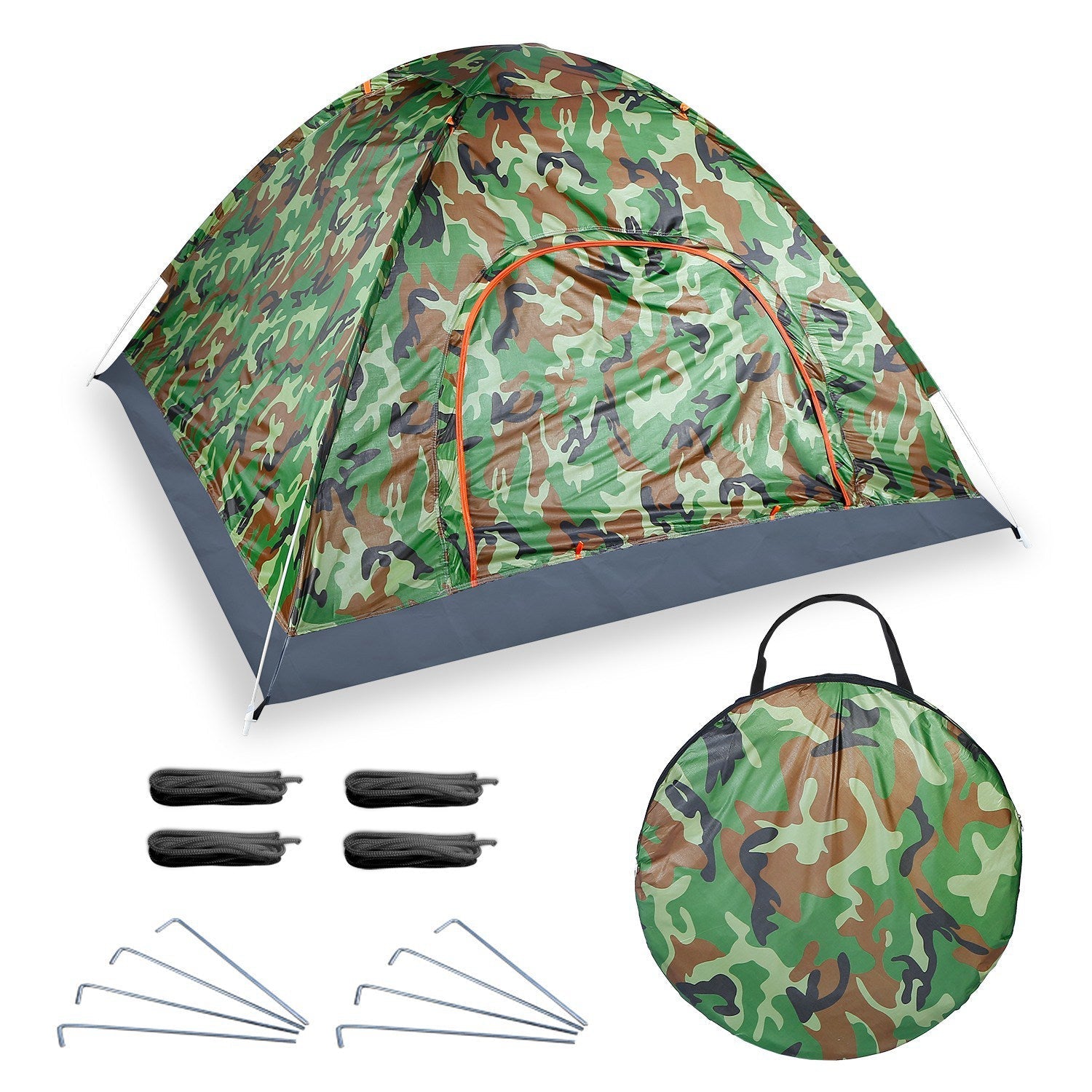 4 Persons Camping Waterproof Tent Pop Up Tent Instant Setup Tent w/2 Mosquito Net Doors Carrying Bag Folding 4 Seasons for Hiking Climbing Adventure F - Energize Trek