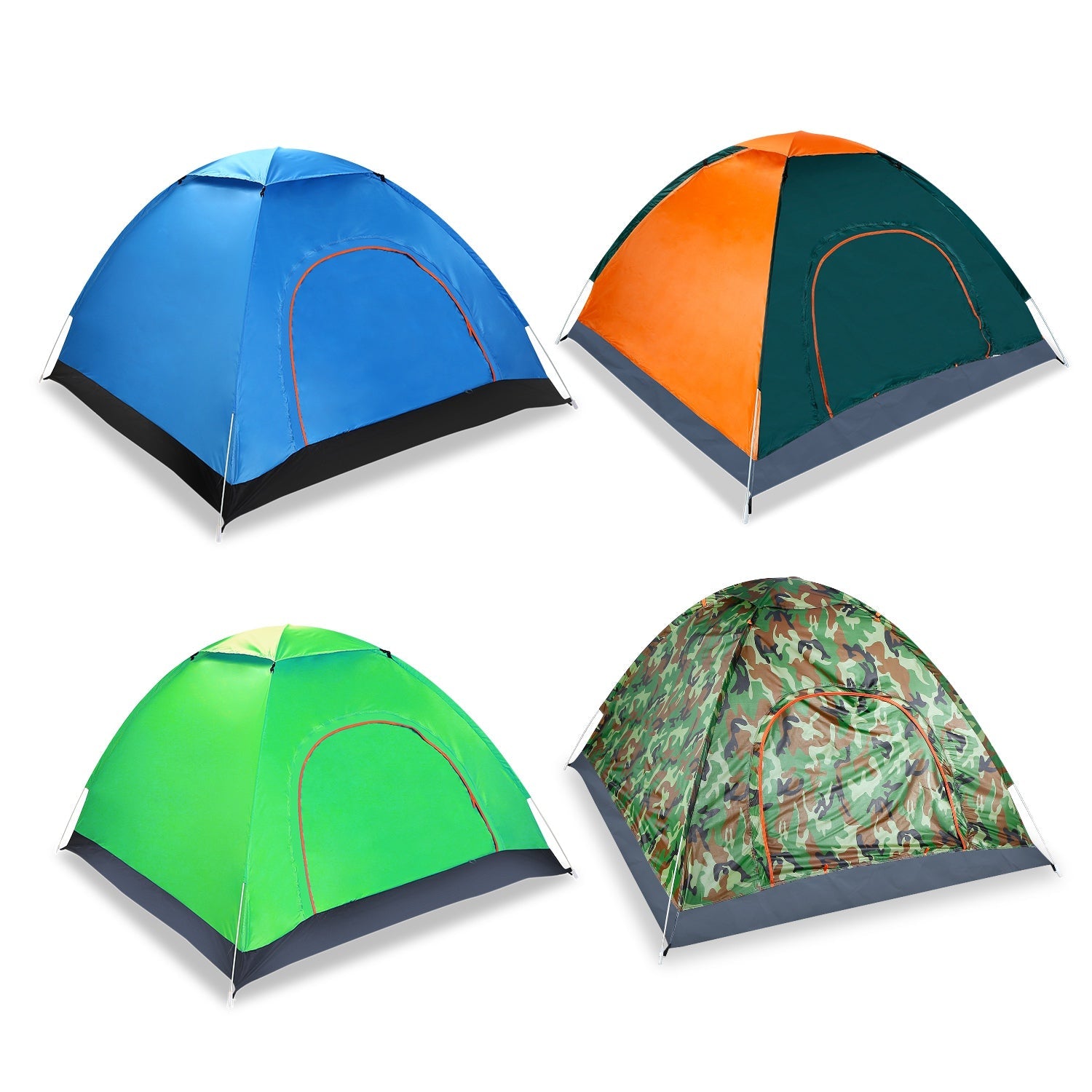 4 Persons Camping Waterproof Tent Pop Up Tent Instant Setup Tent w/2 Mosquito Net Doors Carrying Bag Folding 4 Seasons for Hiking Climbing Adventure F - Energize Trek