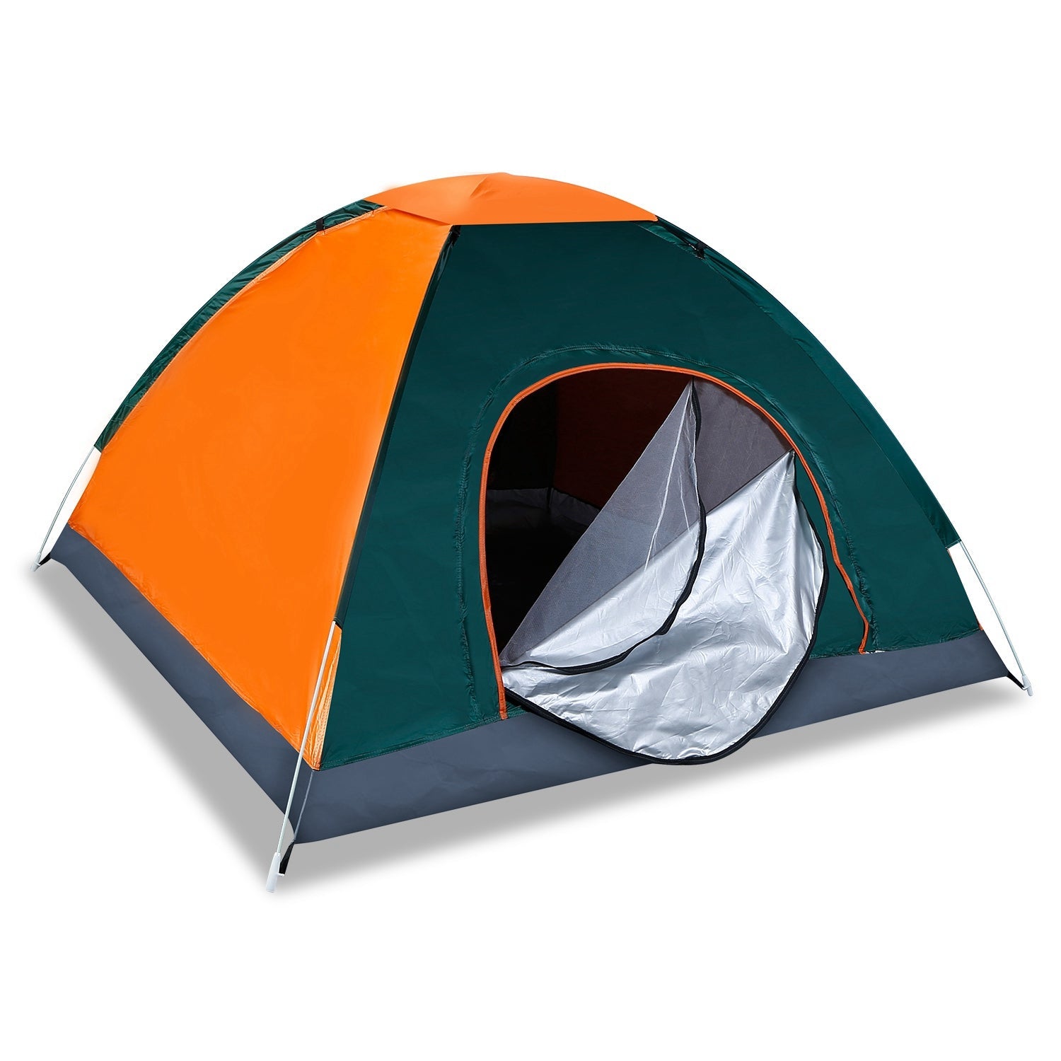 4 Persons Camping Waterproof Tent Pop Up Tent Instant Setup Tent w/2 Mosquito Net Doors Carrying Bag Folding 4 Seasons for Hiking Climbing Adventure F - Energize Trek