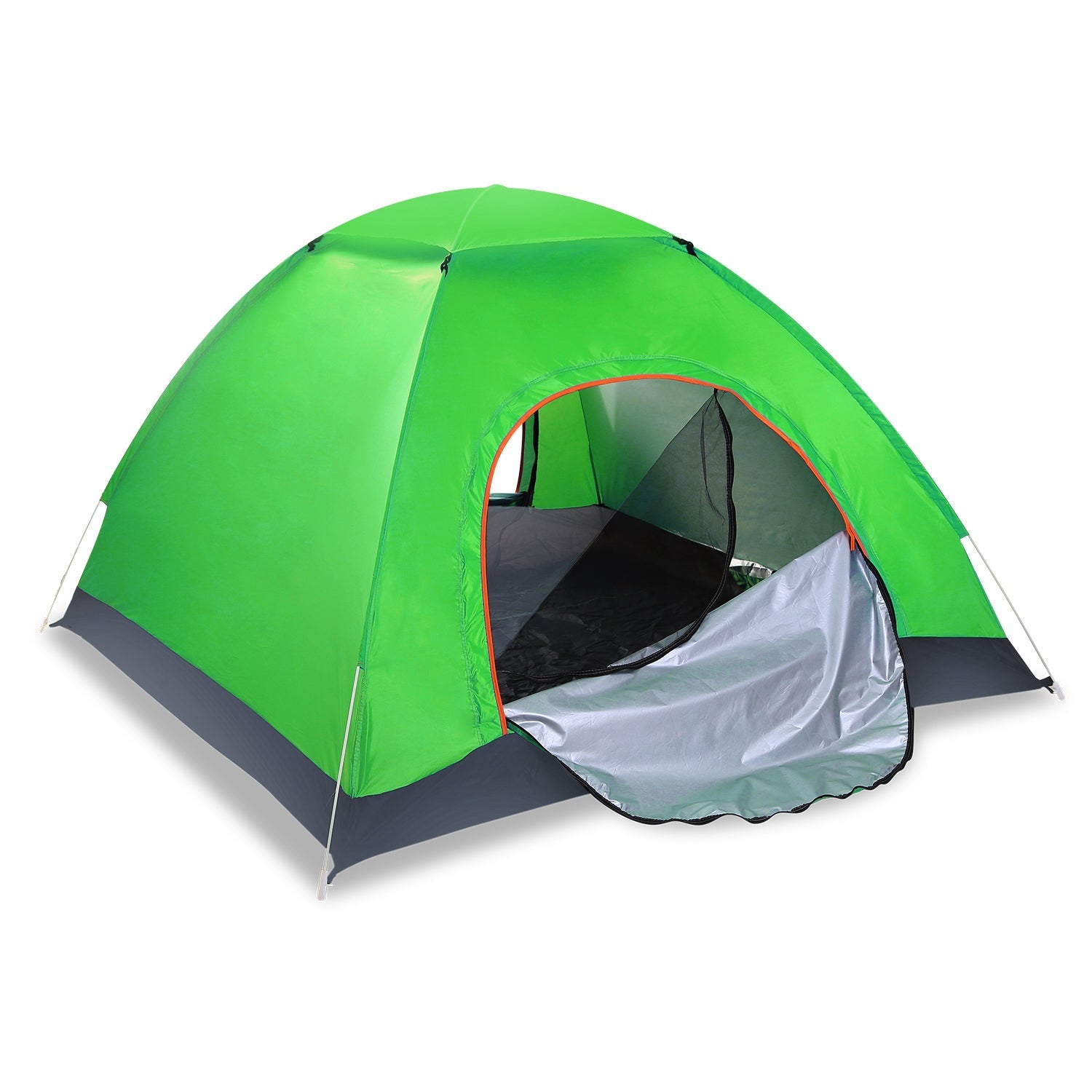 4 Persons Camping Waterproof Tent Pop Up Tent Instant Setup Tent w/2 Mosquito Net Doors Carrying Bag Folding 4 Seasons for Hiking Climbing Adventure F - Energize Trek
