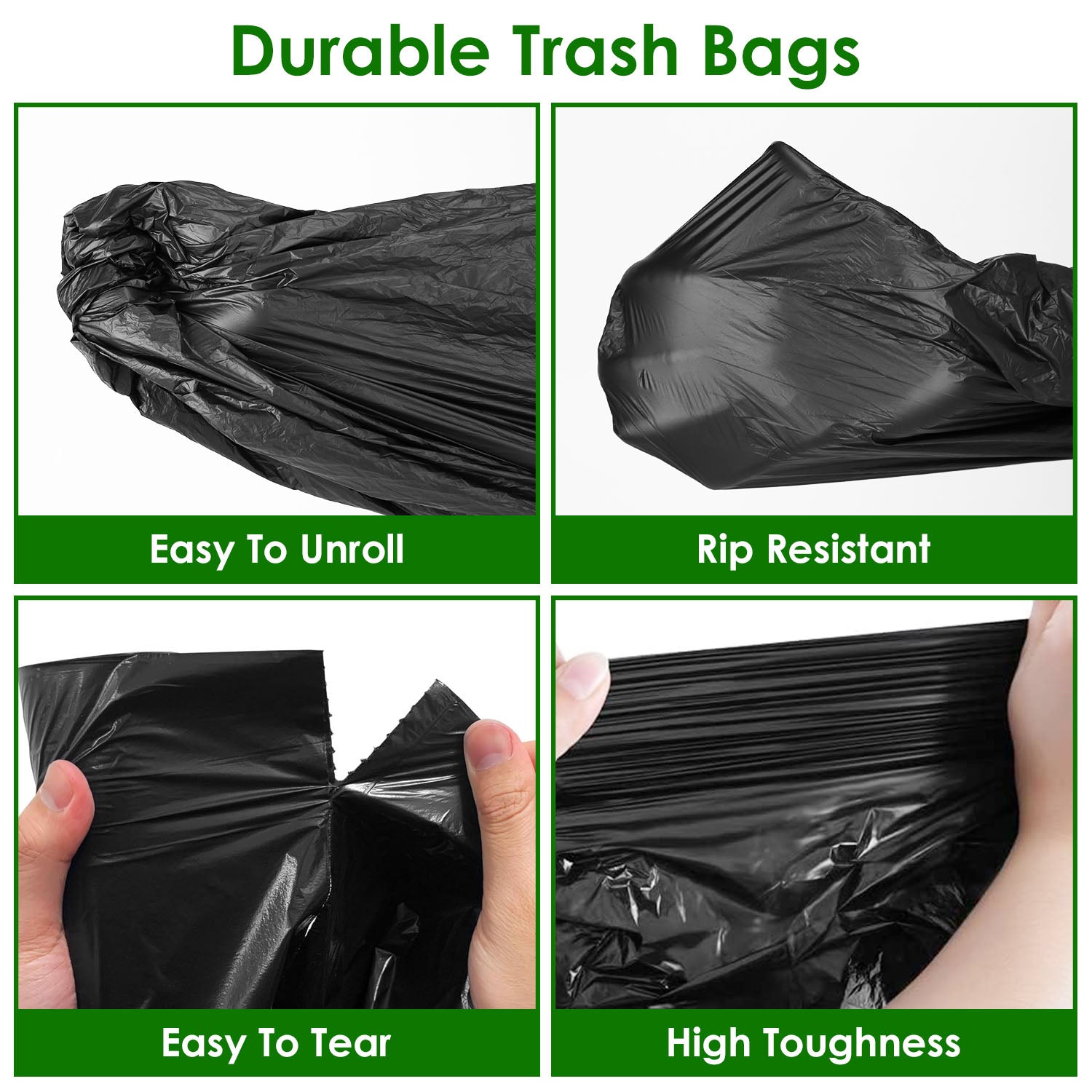 4 Rolls Black Garbage Bags 5.3 Gallons Unscented Disposable Trash Bags Portable Leak Resistant Trash Can Liners for Bathroom Office Kitchen Bedroom Ca - Energize Trek