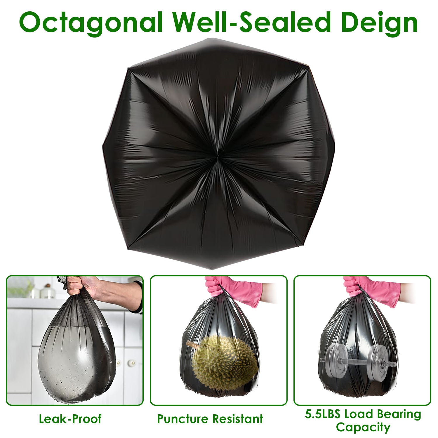 4 Rolls Black Garbage Bags 5.3 Gallons Unscented Disposable Trash Bags Portable Leak Resistant Trash Can Liners for Bathroom Office Kitchen Bedroom Ca - Energize Trek