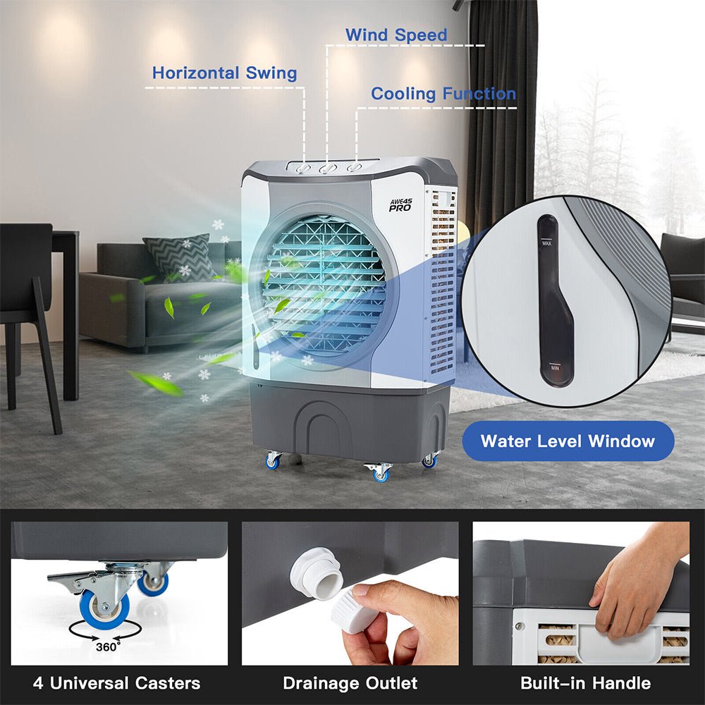 4-In-1 Portable Indoor Outdoor Evaporative Air Cooling Fan, 9740 CFM (91025436) - Energize Trek