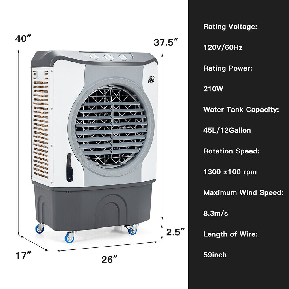 4-In-1 Portable Indoor Outdoor Evaporative Air Cooling Fan, 9740 CFM (91025436) - Energize Trek