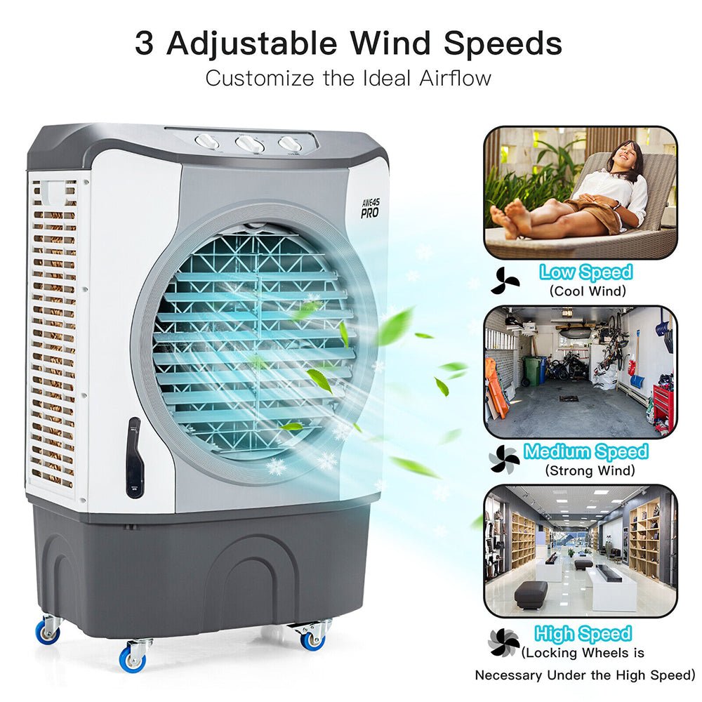 4-In-1 Portable Indoor Outdoor Evaporative Air Cooling Fan, 9740 CFM (91025436) - Energize Trek