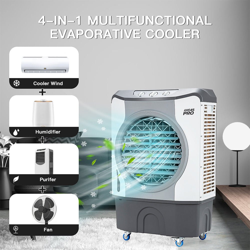 4-In-1 Portable Indoor Outdoor Evaporative Air Cooling Fan, 9740 CFM (91025436) - Energize Trek