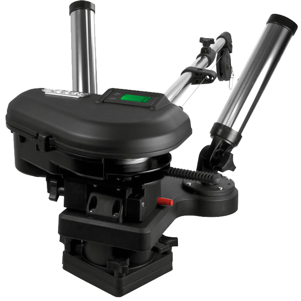 Scotty 2116 HP Depthpower Electric Downrigger 60 SS Telescoping Boom wSwivel Base Dual Rod Holder 2116
