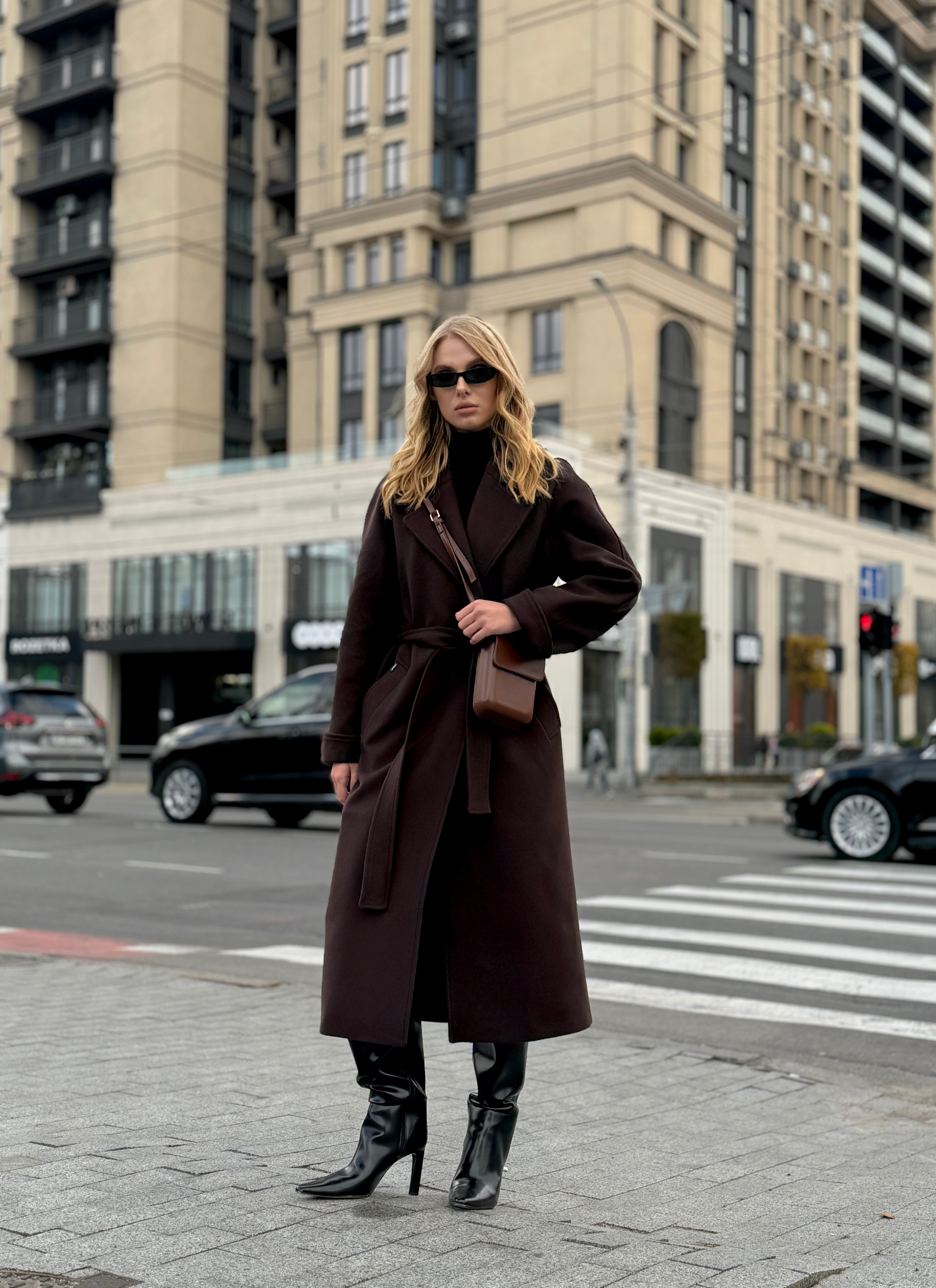 Emily Classic Wool Blend Overcoat in Rich Chocolate - Energize Trek