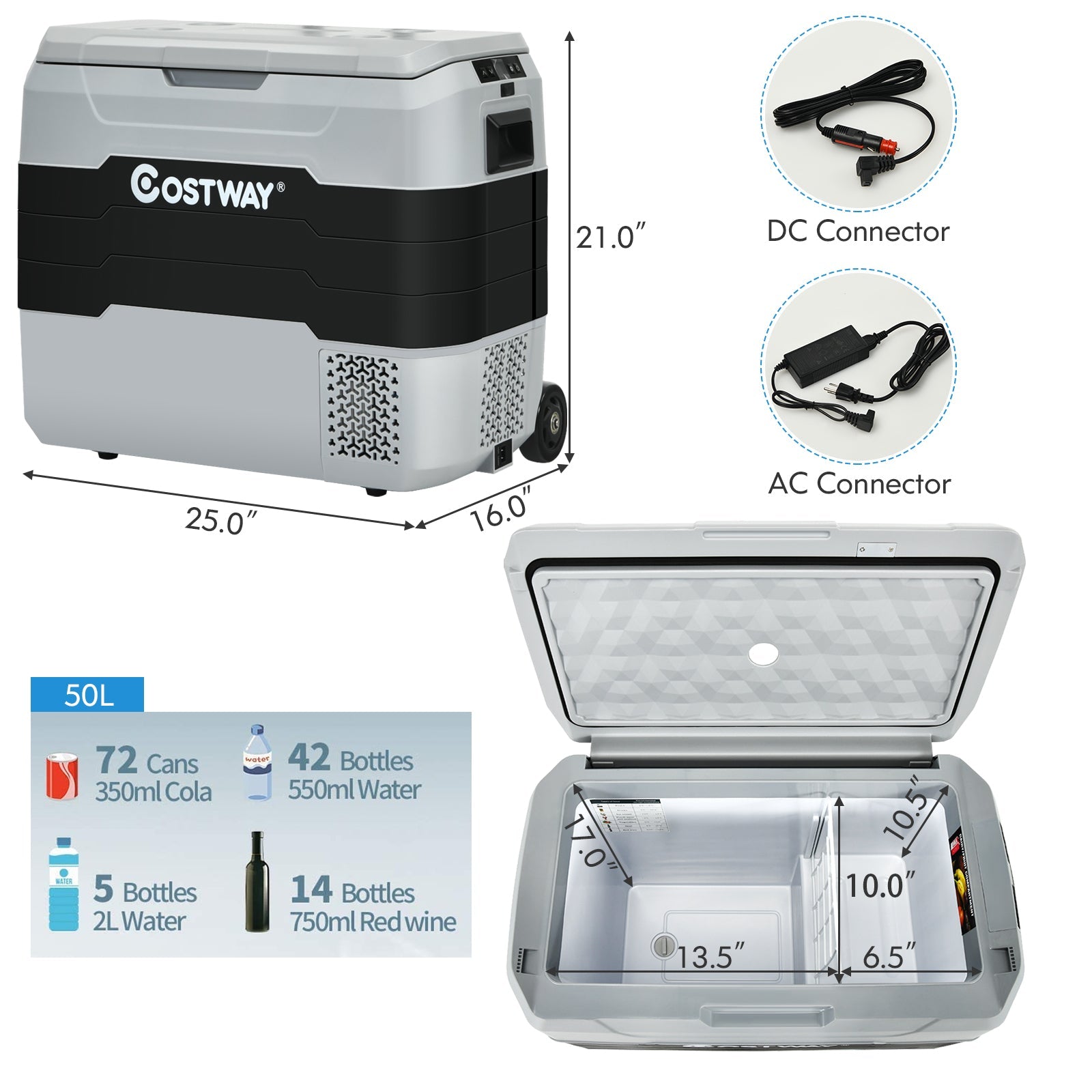 42 QT Portable Dual-Zone Car Refrigerator - Energize Trek
