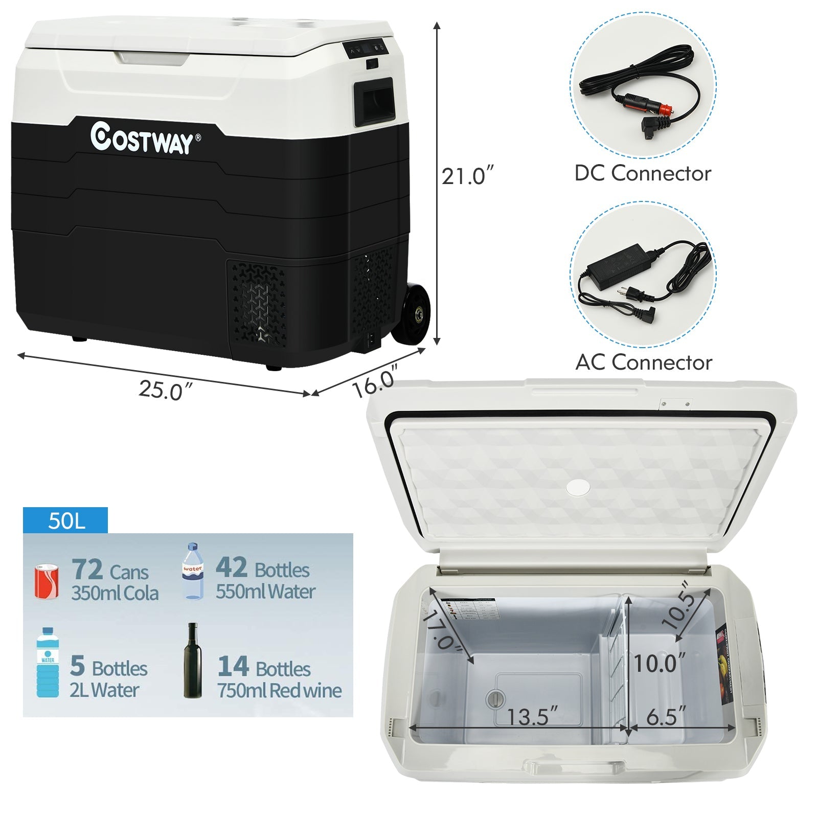 42 QT Portable Dual-Zone Car Refrigerator - Energize Trek