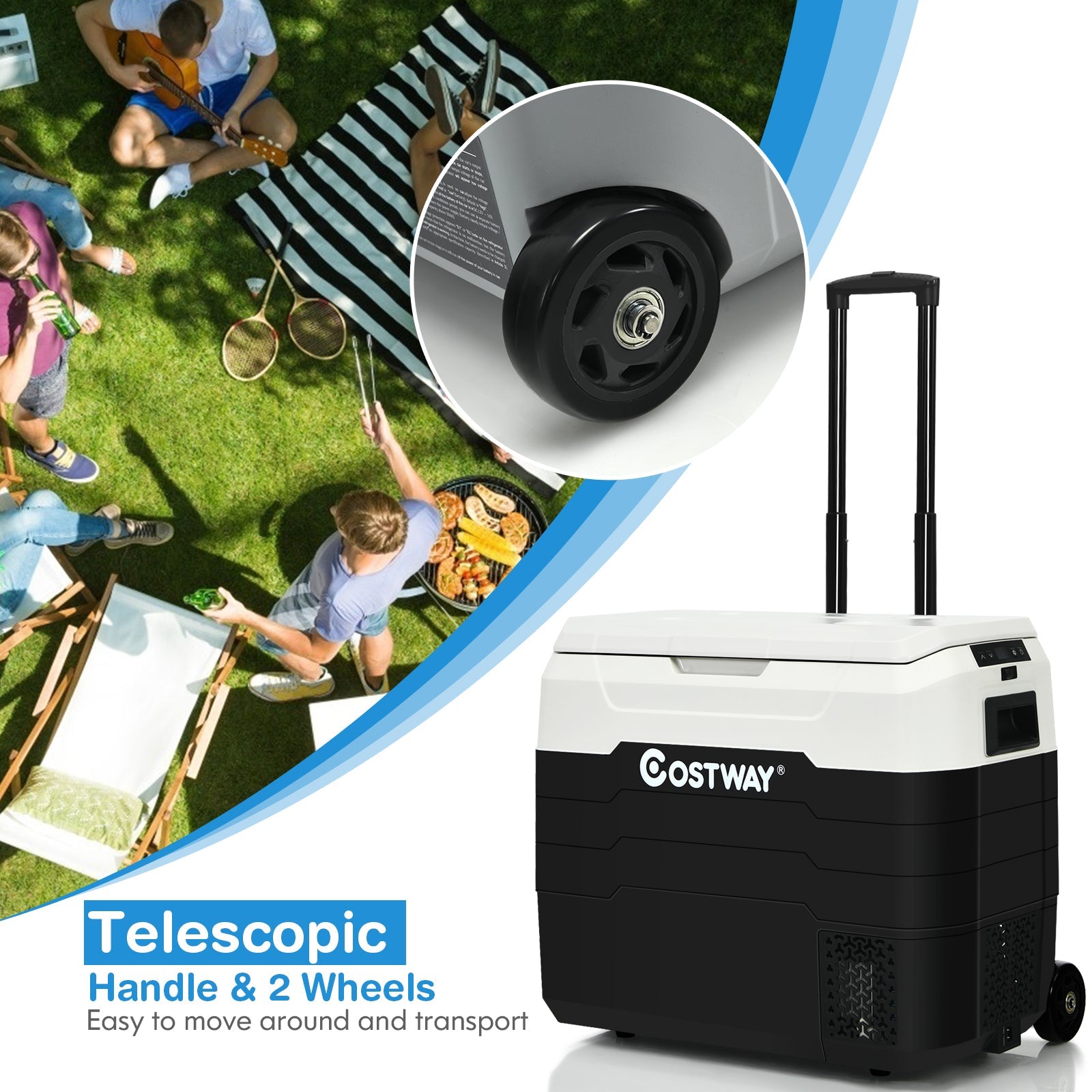 42 QT Portable Dual-Zone Car Refrigerator - Energize Trek