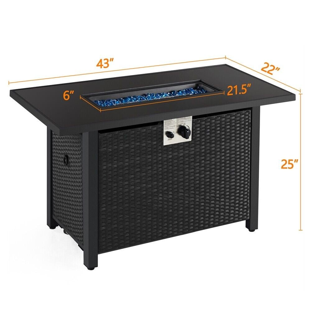 43" 50,000 BTU Outdoor Patio Propane Gas Fire Pit Table (91486067) - Energize Trek