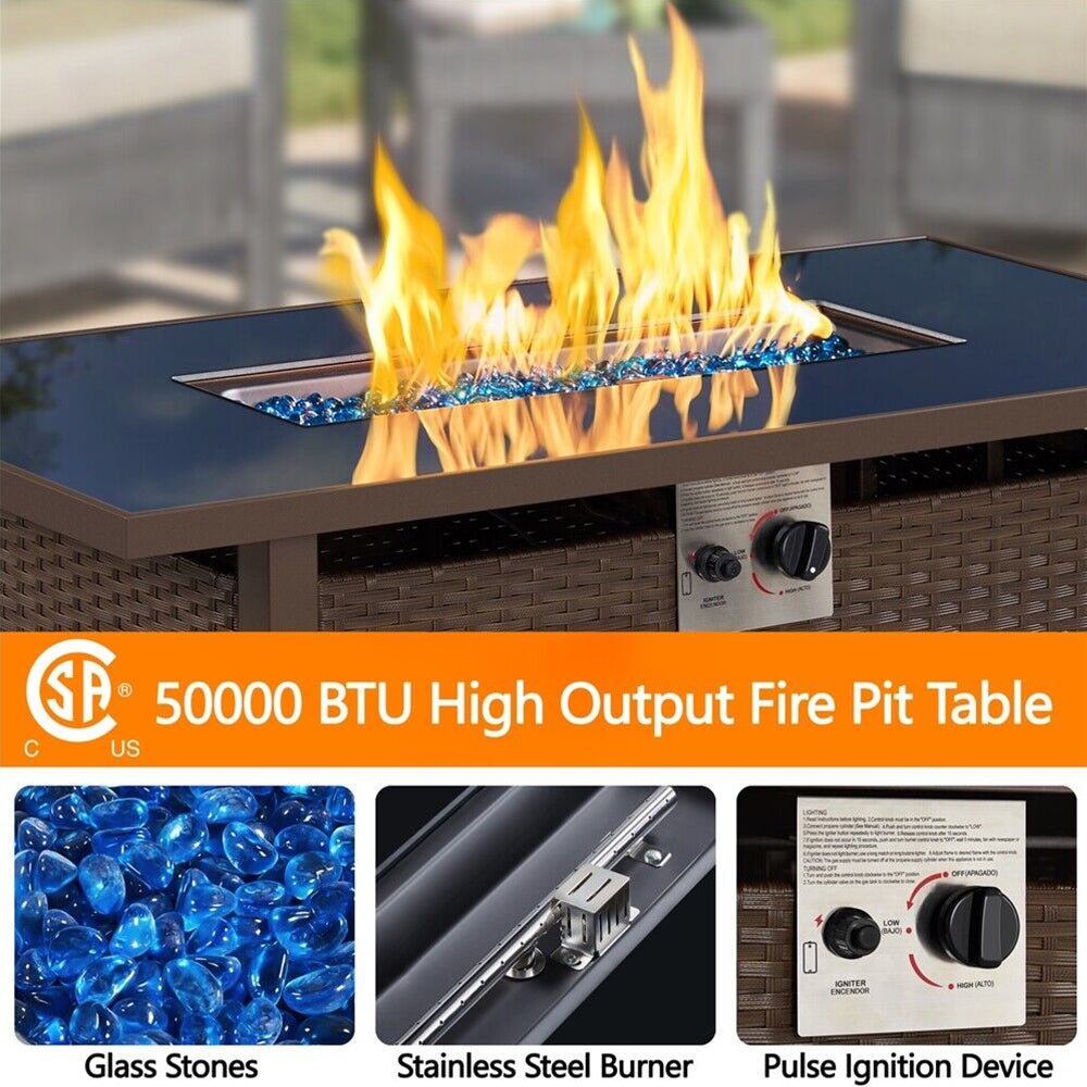 43" 50,000 BTU Outdoor Patio Propane Gas Fire Pit Table (91486067) - Energize Trek