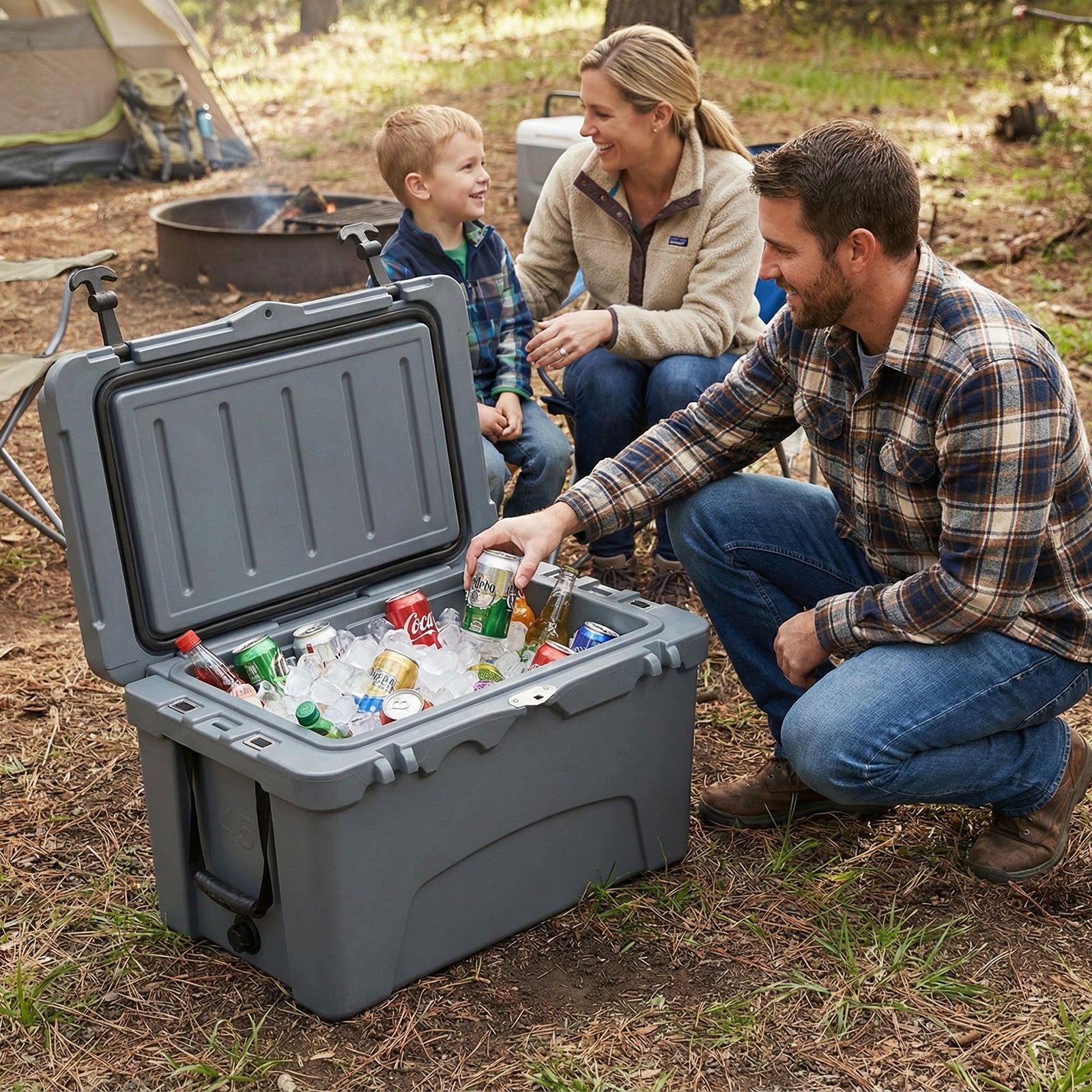 45 Quart Portable Hard Cooler Insulated Ice Chest Keeps Cool for up to 6 Days - Energize Trek
